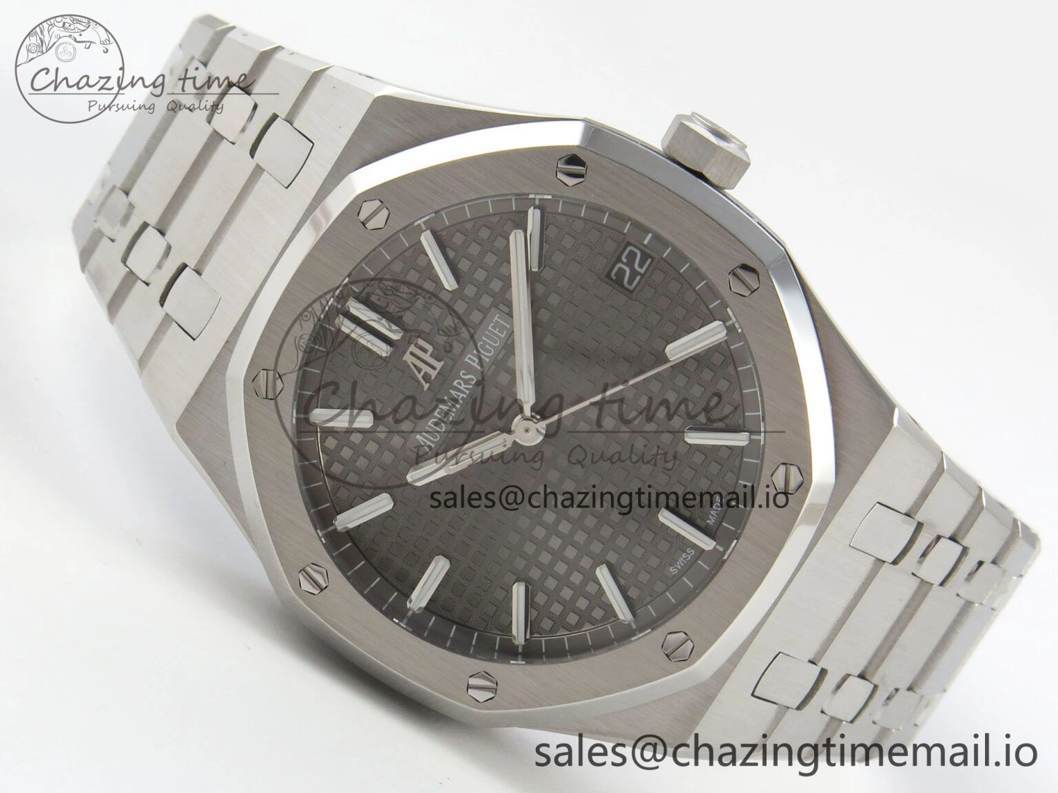 Royal Oak 15500 SS TWSF Best Edition Gray Textured Dial on SS Bracelet SA4302 Super Clone Original 4254
