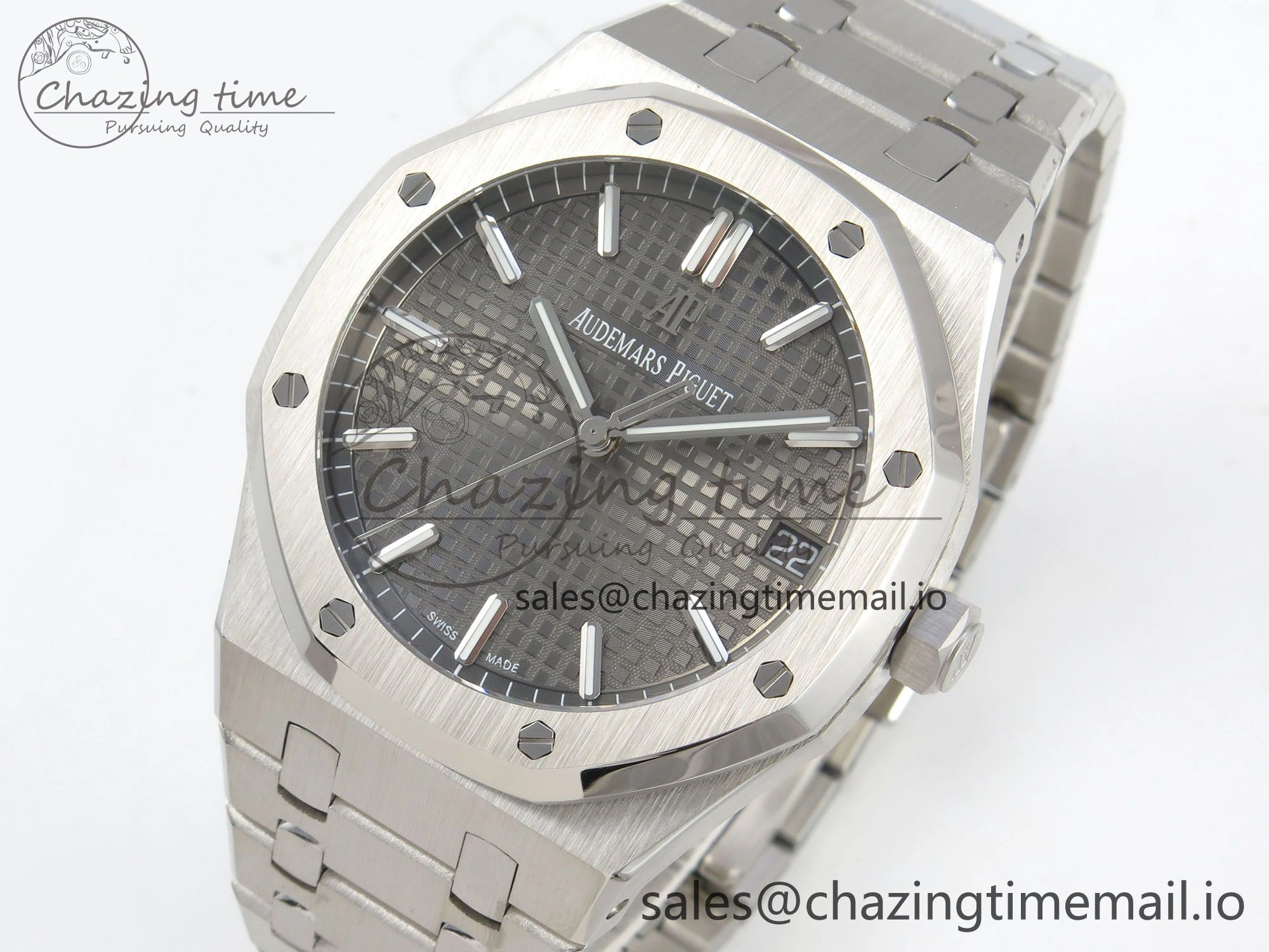Royal Oak 15500 SS TWSF Best Edition Gray Textured Dial on SS Bracelet SA4302 Super Clone Original 4254