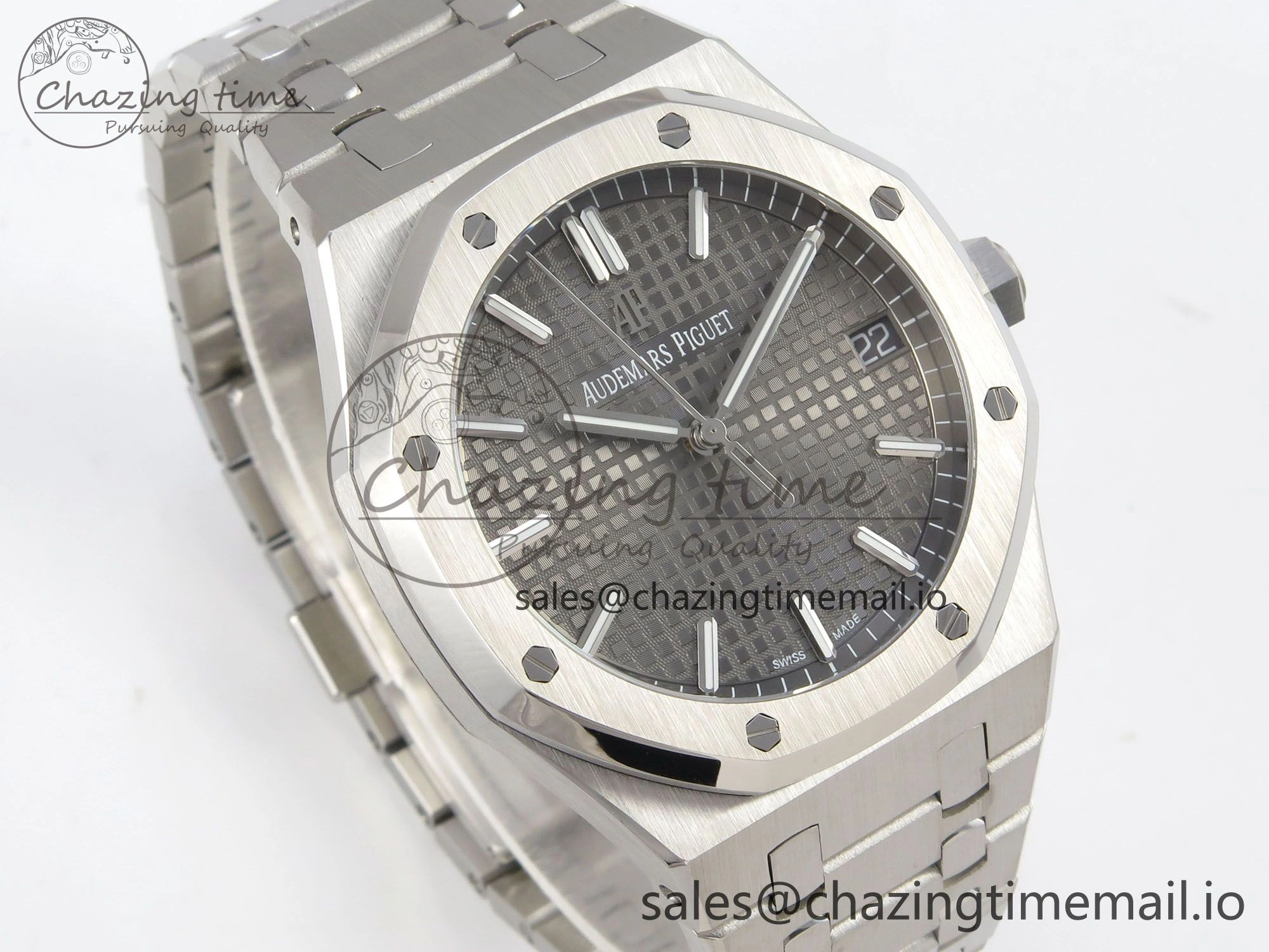 Royal Oak 15500 SS TWSF Best Edition Gray Textured Dial on SS Bracelet SA4302 Super Clone Original 4254