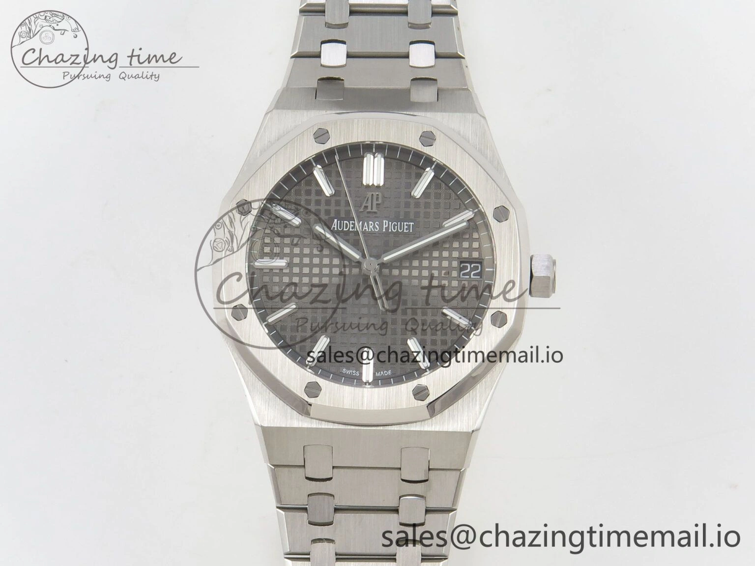 Royal Oak 15500 SS TWSF Best Edition Gray Textured Dial on SS Bracelet SA4302 Super Clone Original 4254