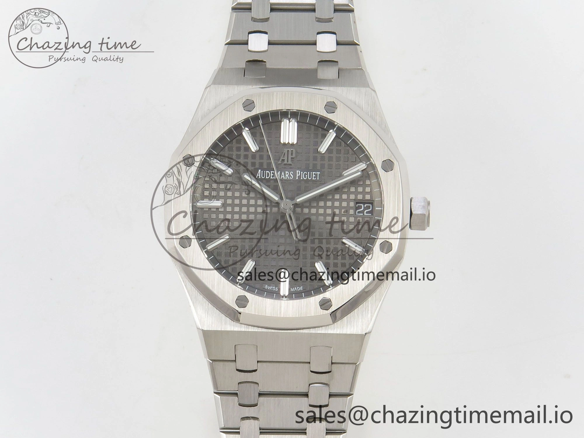 Royal Oak 15500 SS TWSF Best Edition Gray Textured Dial on SS Bracelet SA4302 Super Clone Original 4254