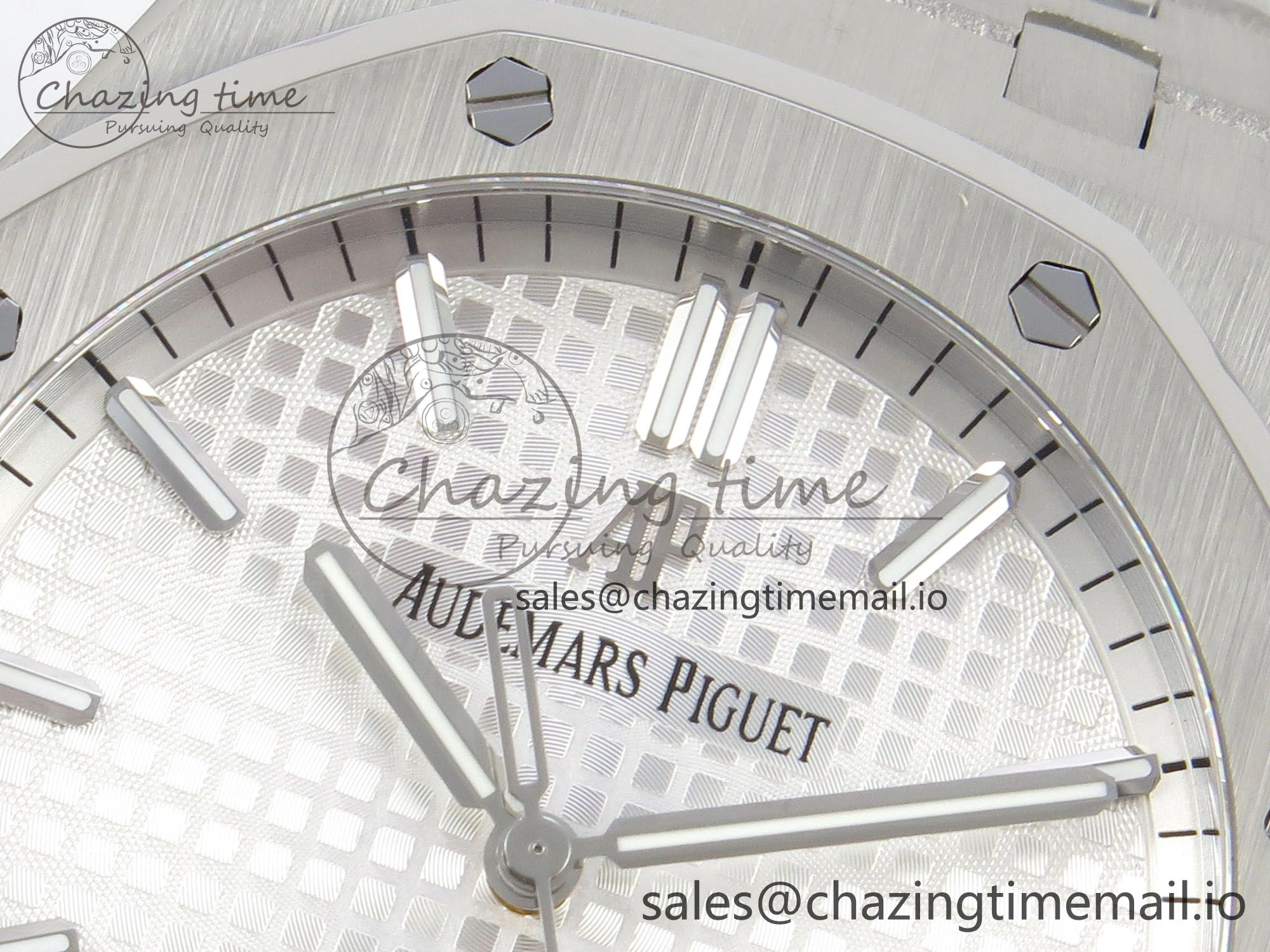 StreetReady Royal Oak 15500 SS TWSF Best Edition White Textured Dial on SS Bracelet SA4302 Super Clone 4256