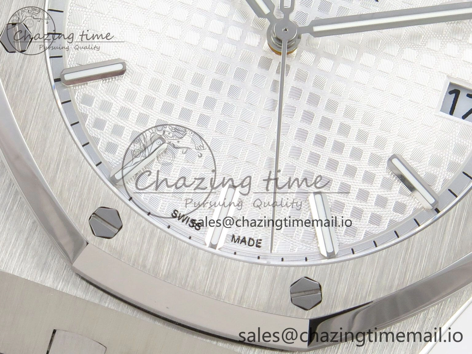 StreetReady Royal Oak 15500 SS TWSF Best Edition White Textured Dial on SS Bracelet SA4302 Super Clone 4256