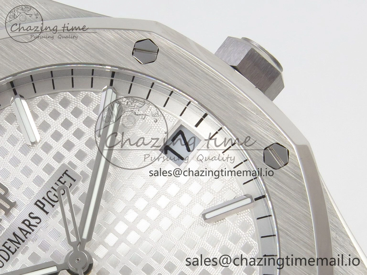 StreetReady Royal Oak 15500 SS TWSF Best Edition White Textured Dial on SS Bracelet SA4302 Super Clone 4256