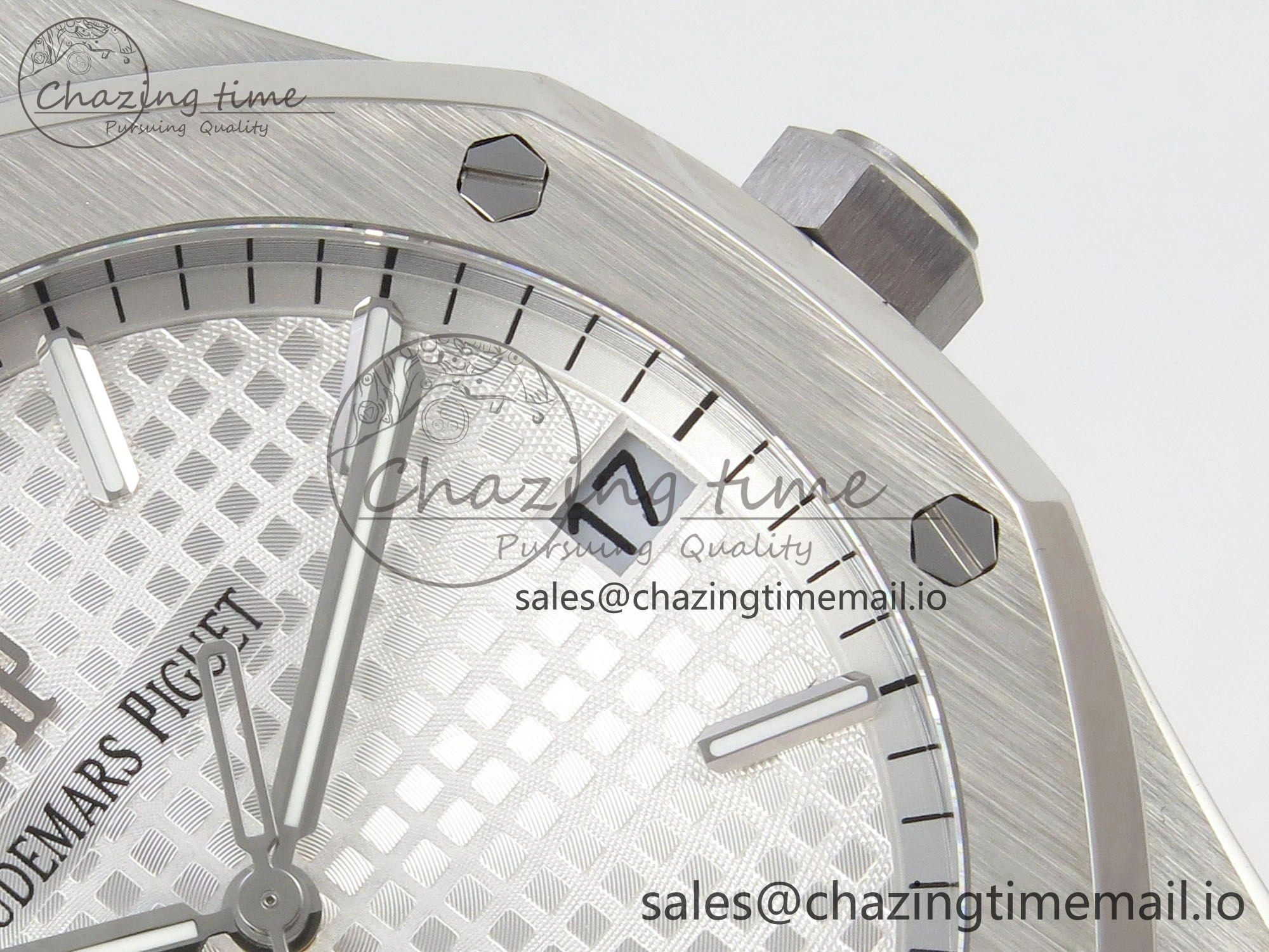 StreetReady Royal Oak 15500 SS TWSF Best Edition White Textured Dial on SS Bracelet SA4302 Super Clone 4256