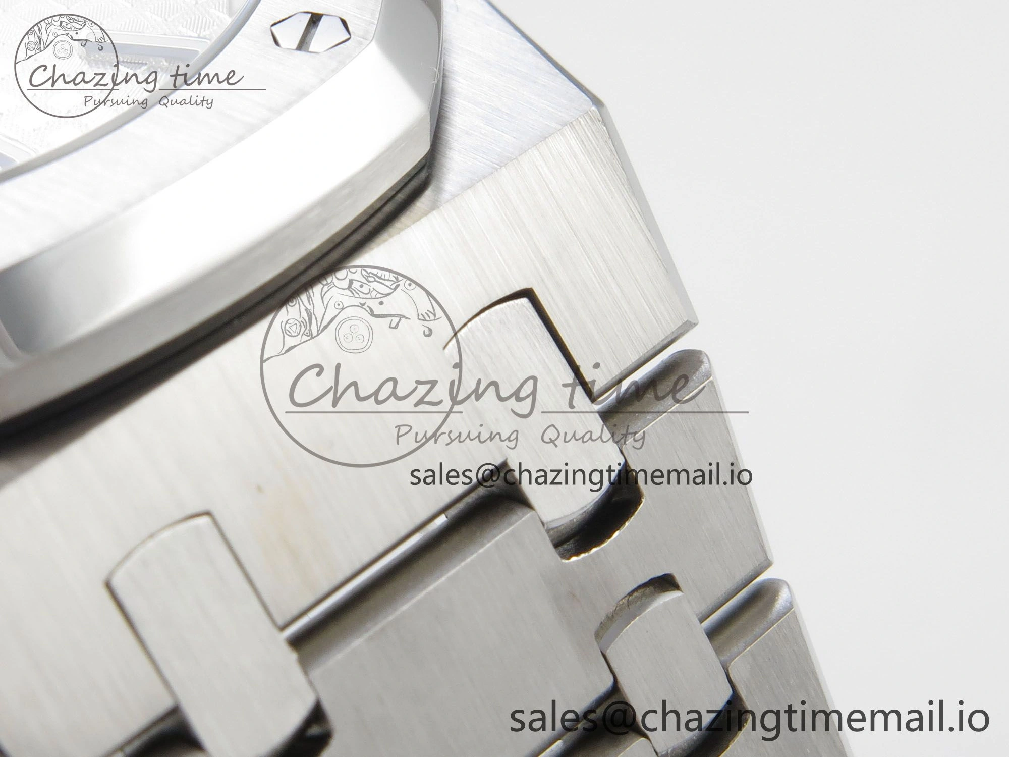 StreetReady Royal Oak 15500 SS TWSF Best Edition White Textured Dial on SS Bracelet SA4302 Super Clone 4256