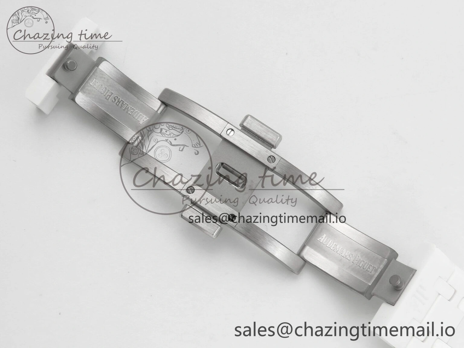QuickDry Royal Oak 15500 White Ceramic APSF 1:1 Best Edition Black Dial On White Bracelet SA4302 Super Clone 4226