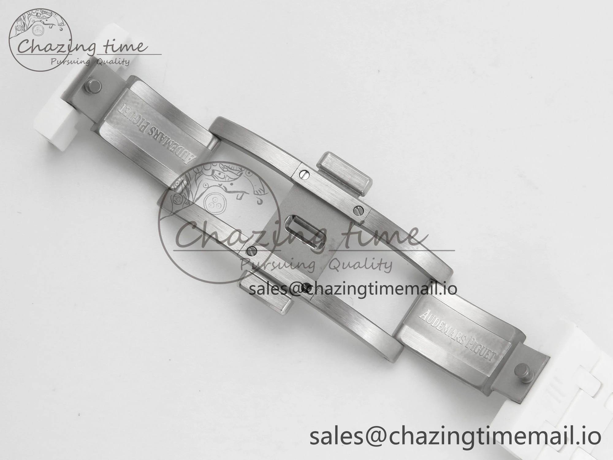 QuickDry Royal Oak 15500 White Ceramic APSF 1:1 Best Edition Black Dial On White Bracelet SA4302 Super Clone 4226