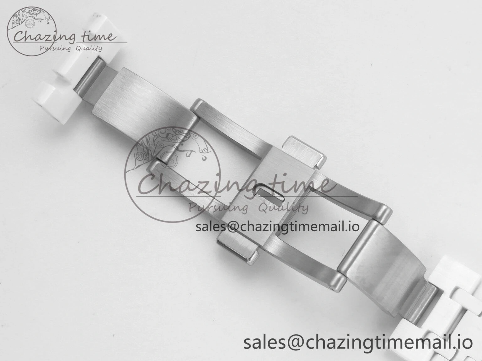 QuickDry Royal Oak 15500 White Ceramic APSF 1:1 Best Edition Black Dial On White Bracelet SA4302 Super Clone 4226