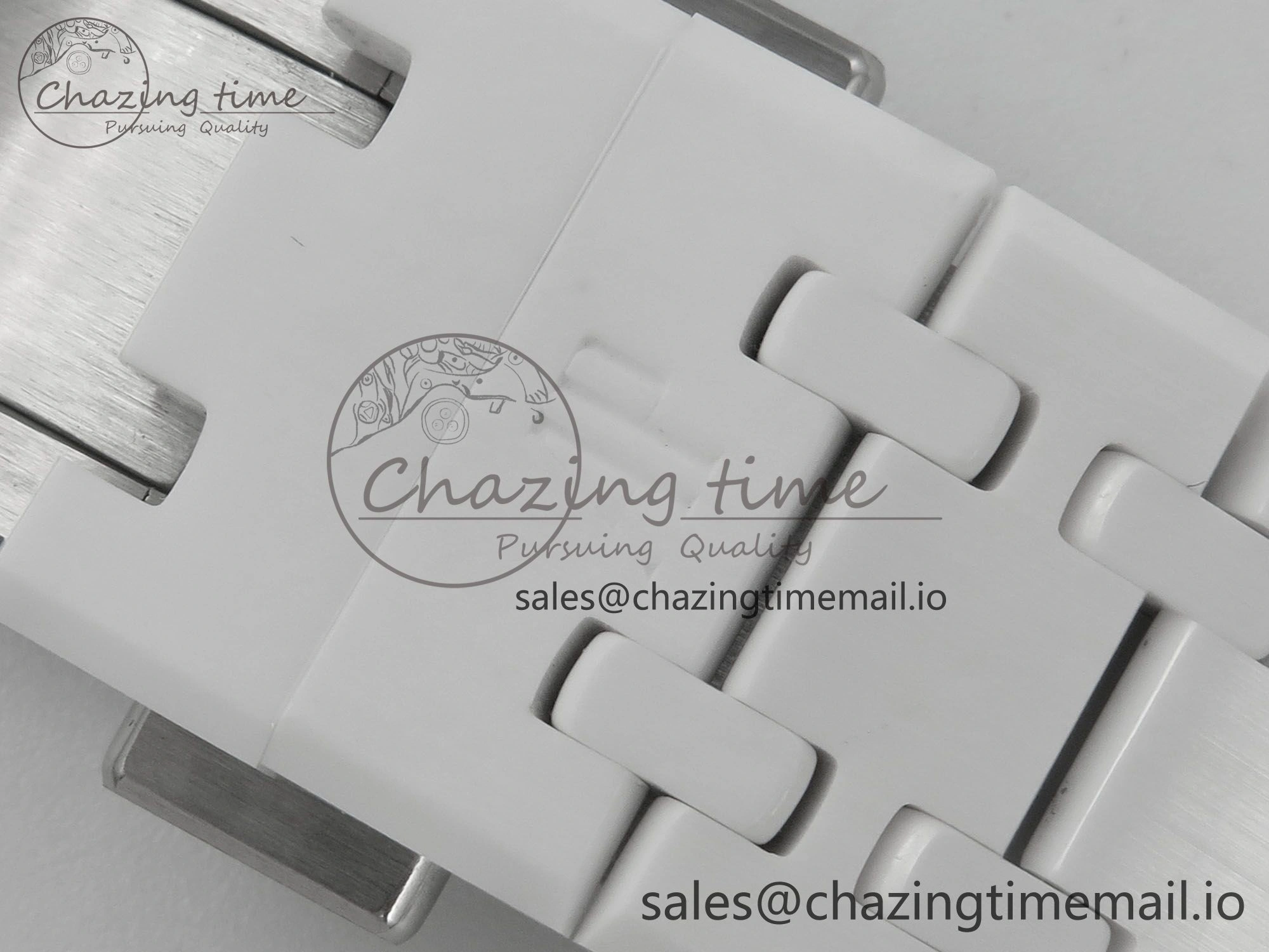 Royal Oak 15500 White Ceramic APSF 1:1 Best Edition Blue Dial On White Bracelet SA4302 Super Clone HighPerformance 4228