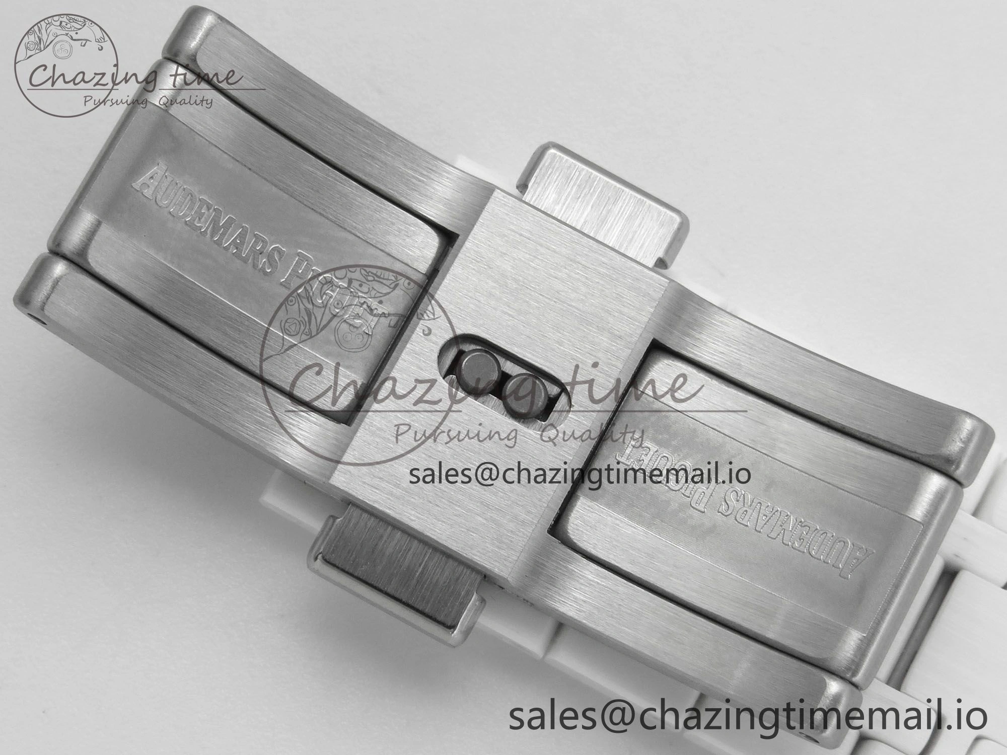 Royal Oak 15500 White Ceramic APSF 1:1 Best Edition Blue Dial On White Bracelet SA4302 Super Clone HighPerformance 4228