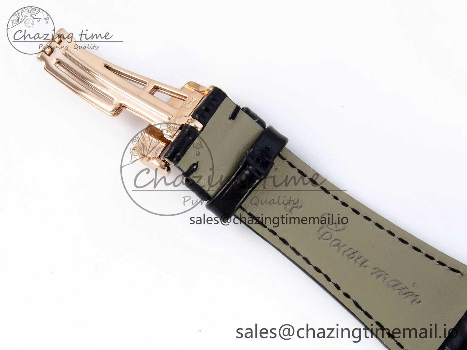 Royal Oak 15510 RG APSF 1:1 Best Edition Black Dial on Black Leather Strap SA4302 Super Clone V2 (SW Dial) GoodFit 4284