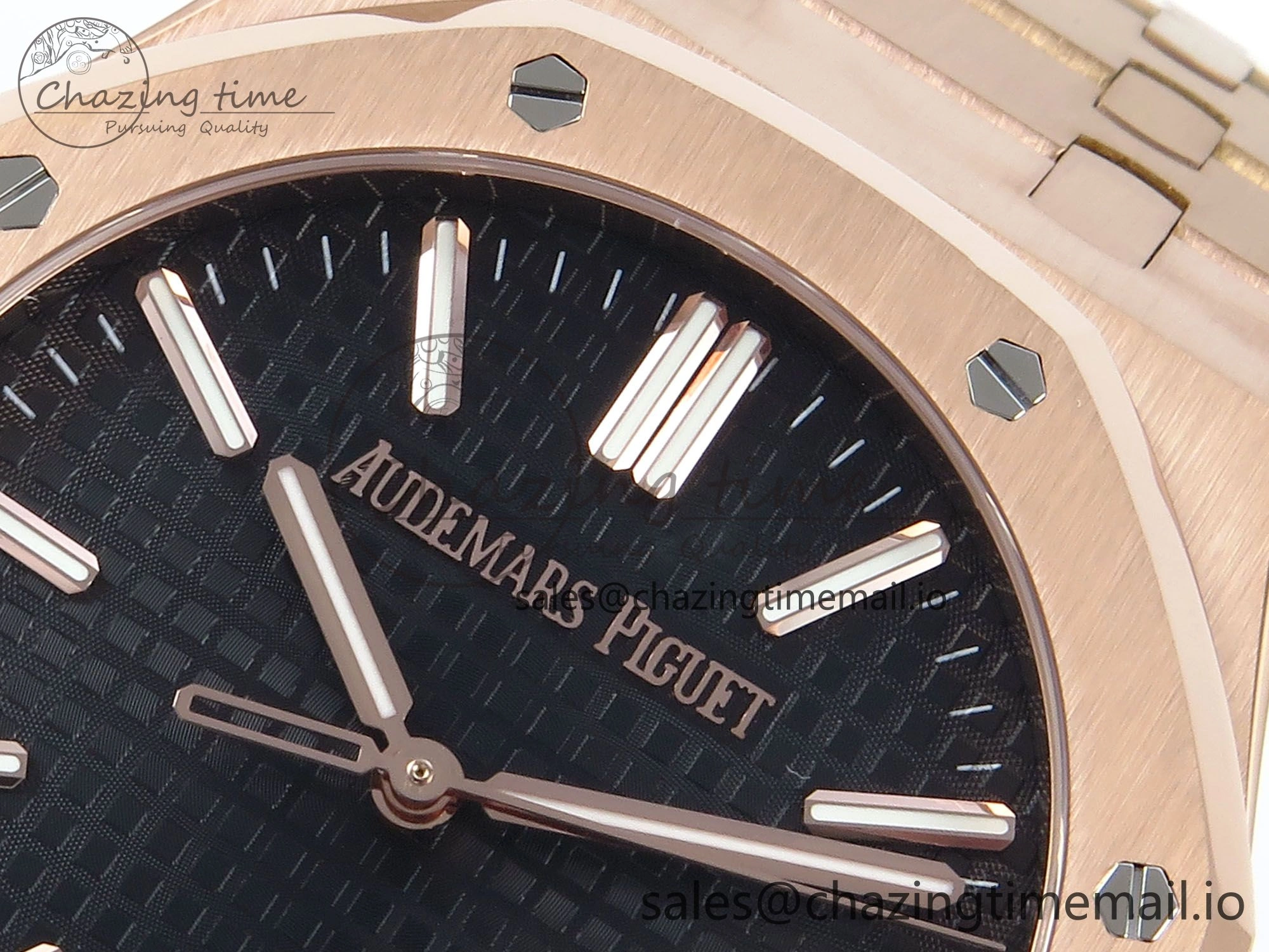 Royal Oak 15510 RG APSF 1:1 Best Edition Black Dial on RG Bracelet SA4302 Super Clone V2 (SW Dial) FashionForward 4291