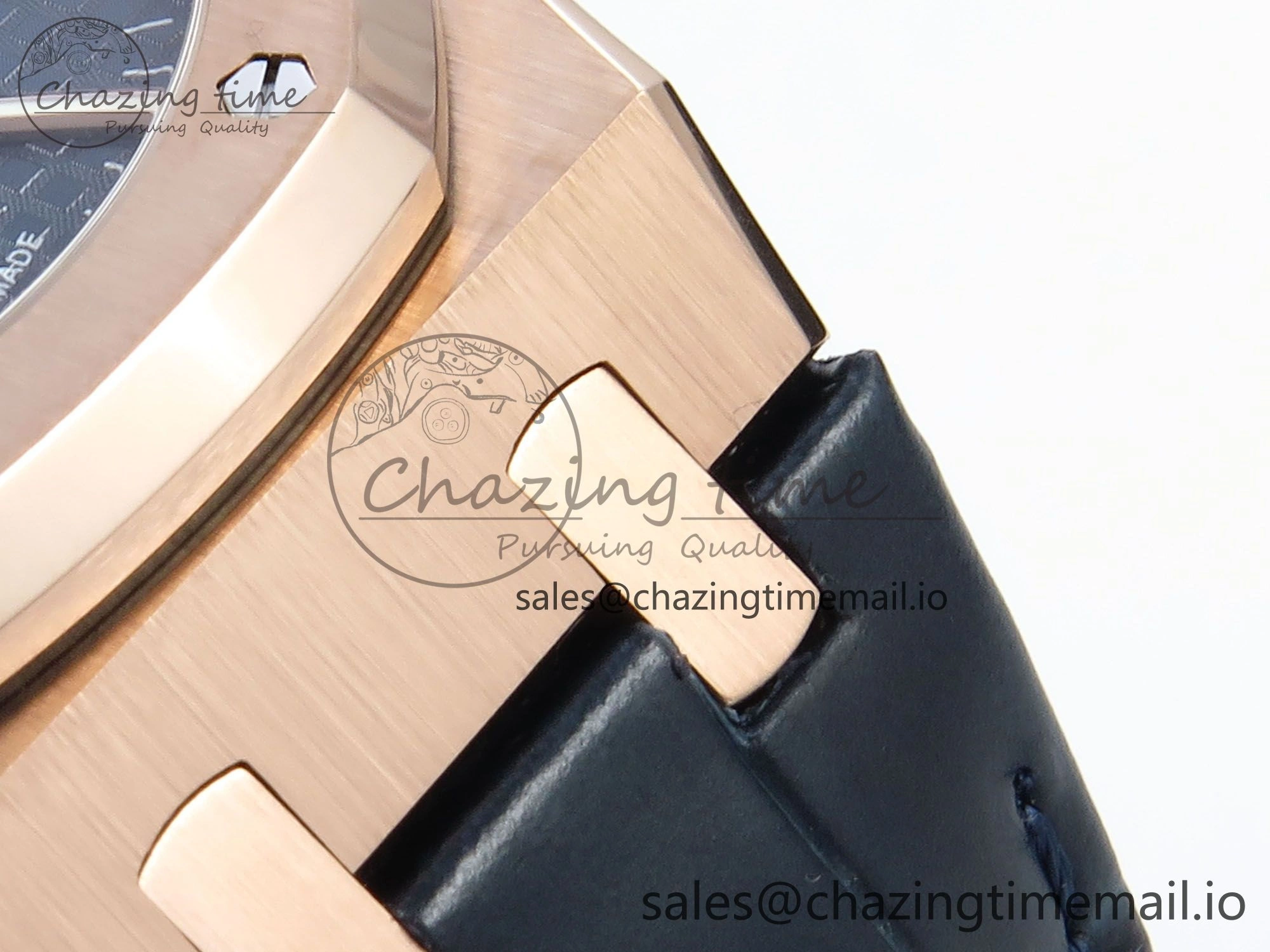 Royal Oak 15510 RG APSF 1:1 Best Edition Blue Dial on Blue Leather Strap SA4302 Super Clone V2 (SW Dial) Original 4290