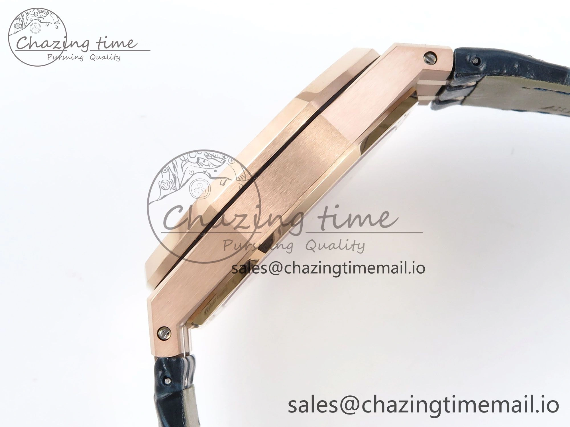 Royal Oak 15510 RG APSF 1:1 Best Edition Blue Dial on Blue Leather Strap SA4302 Super Clone V2 (SW Dial) Original 4290