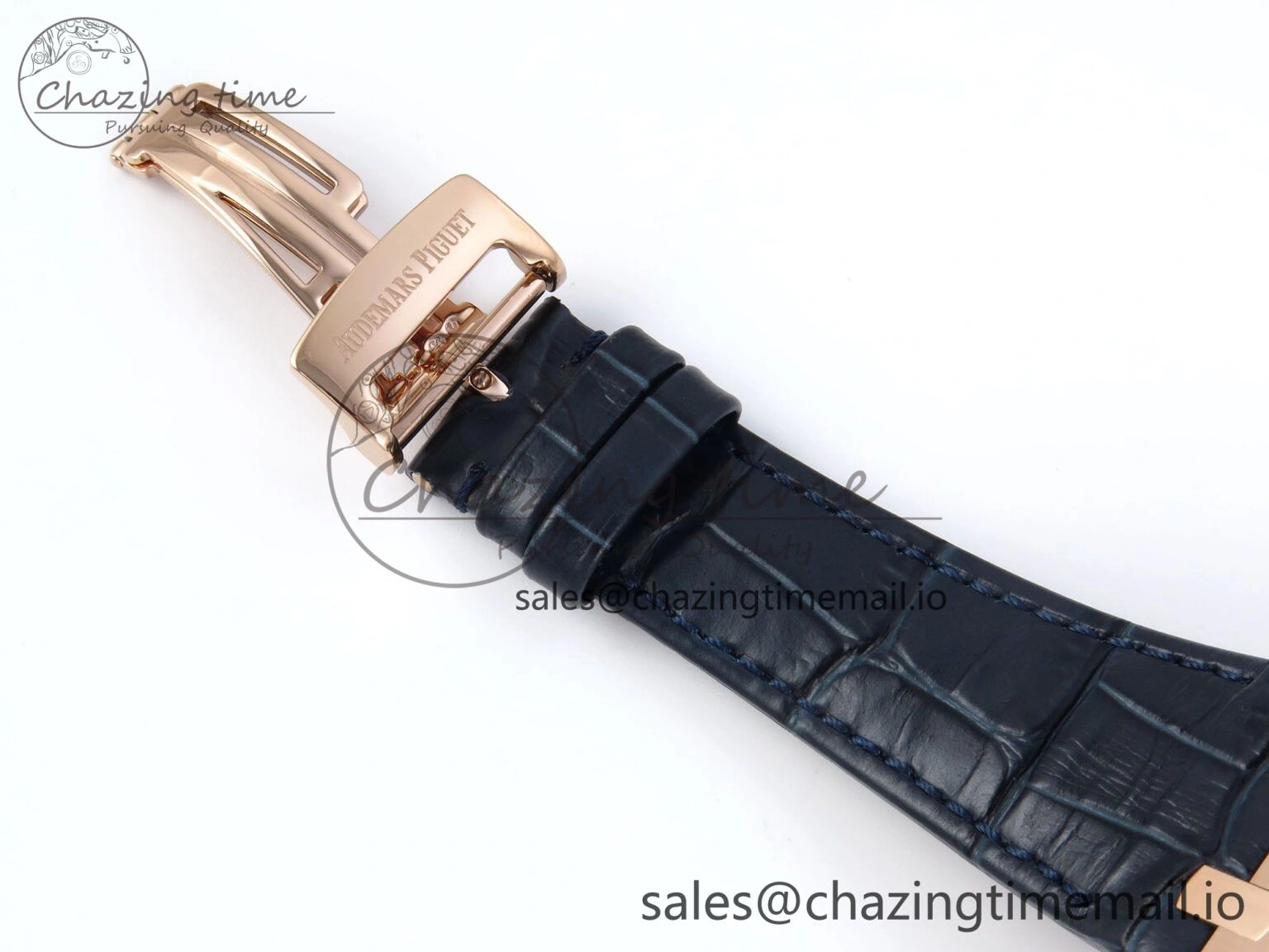 Royal Oak 15510 RG APSF 1:1 Best Edition Blue Dial on Blue Leather Strap SA4302 Super Clone V2 (SW Dial) Original 4290