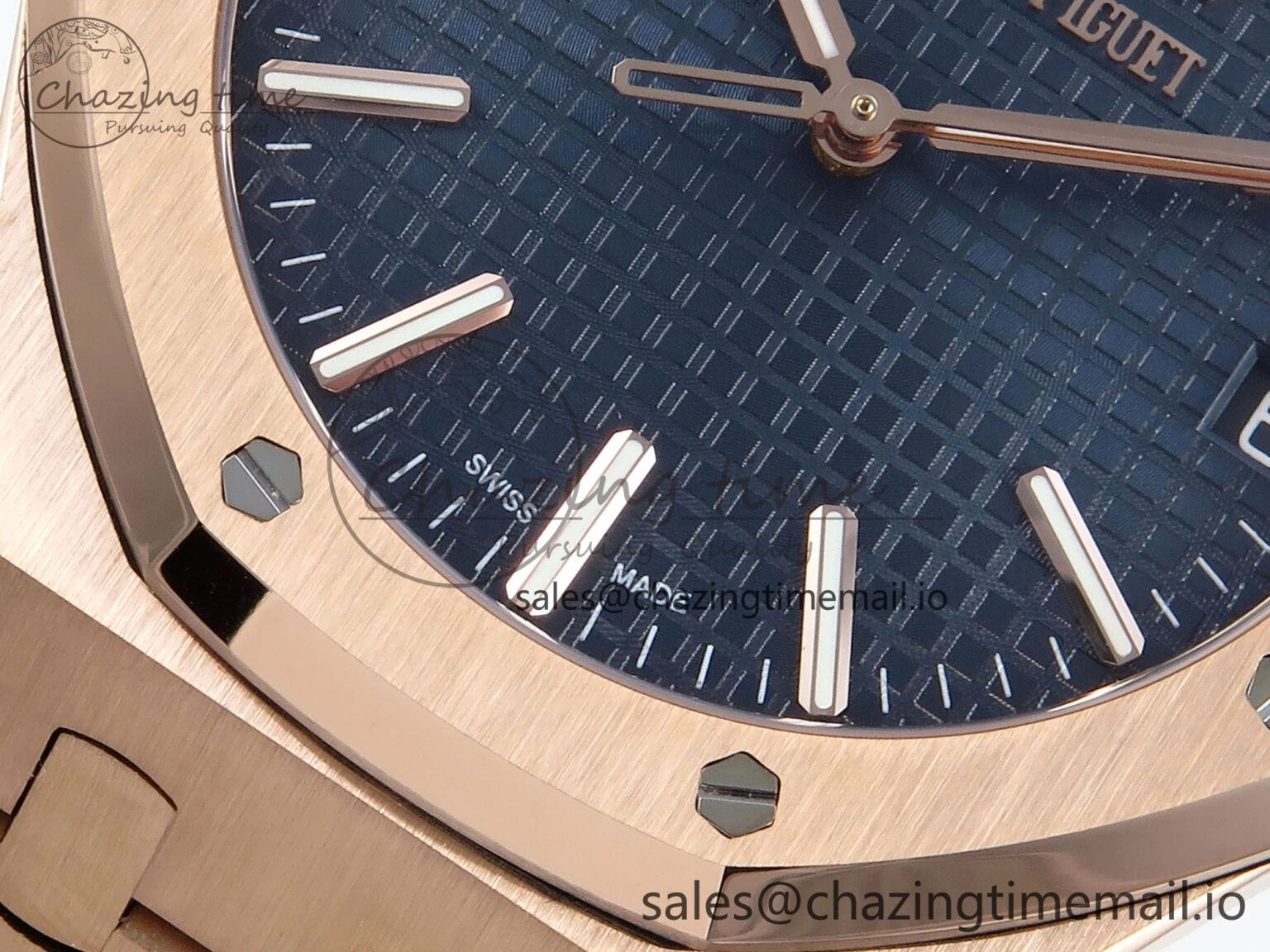 Royal Oak 15510 RG APSF 1:1 Best Edition Blue Dial on RG Bracelet SA4302 Super Clone V2 (SW Dial) OdorResistant 4293