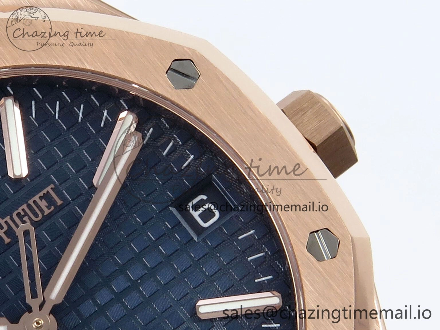 Royal Oak 15510 RG APSF 1:1 Best Edition Blue Dial on RG Bracelet SA4302 Super Clone V2 (SW Dial) OdorResistant 4293