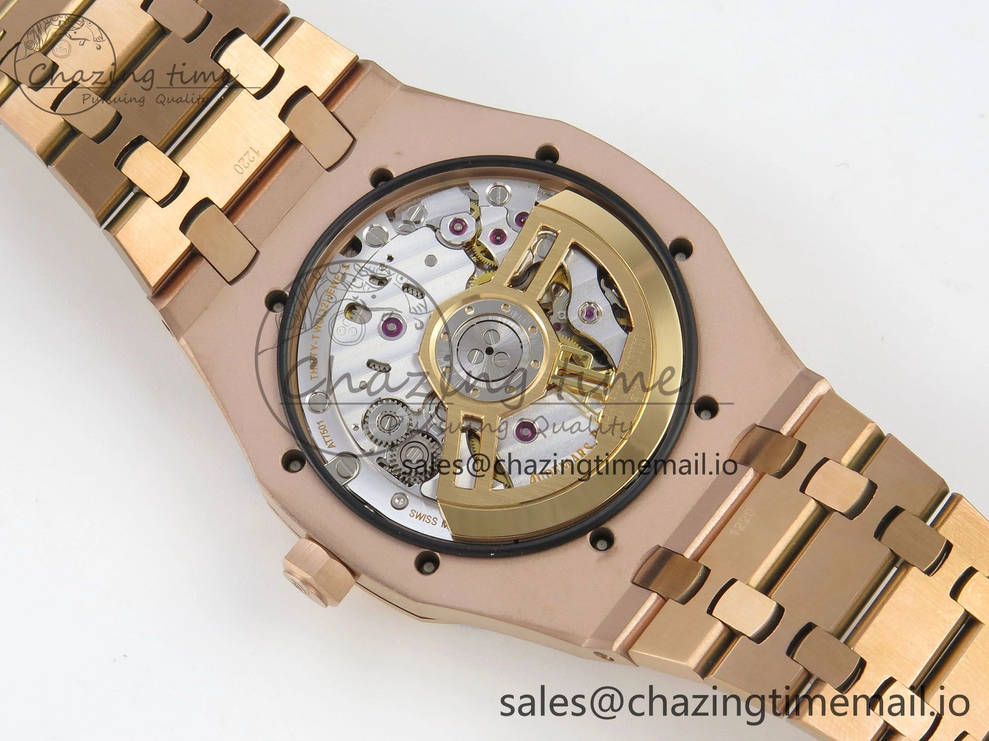 GoodFit Royal Oak 15510 RG TWSF Best Edition Black Textured Dial on RG Bracelet SA4302 Super Clone 4247