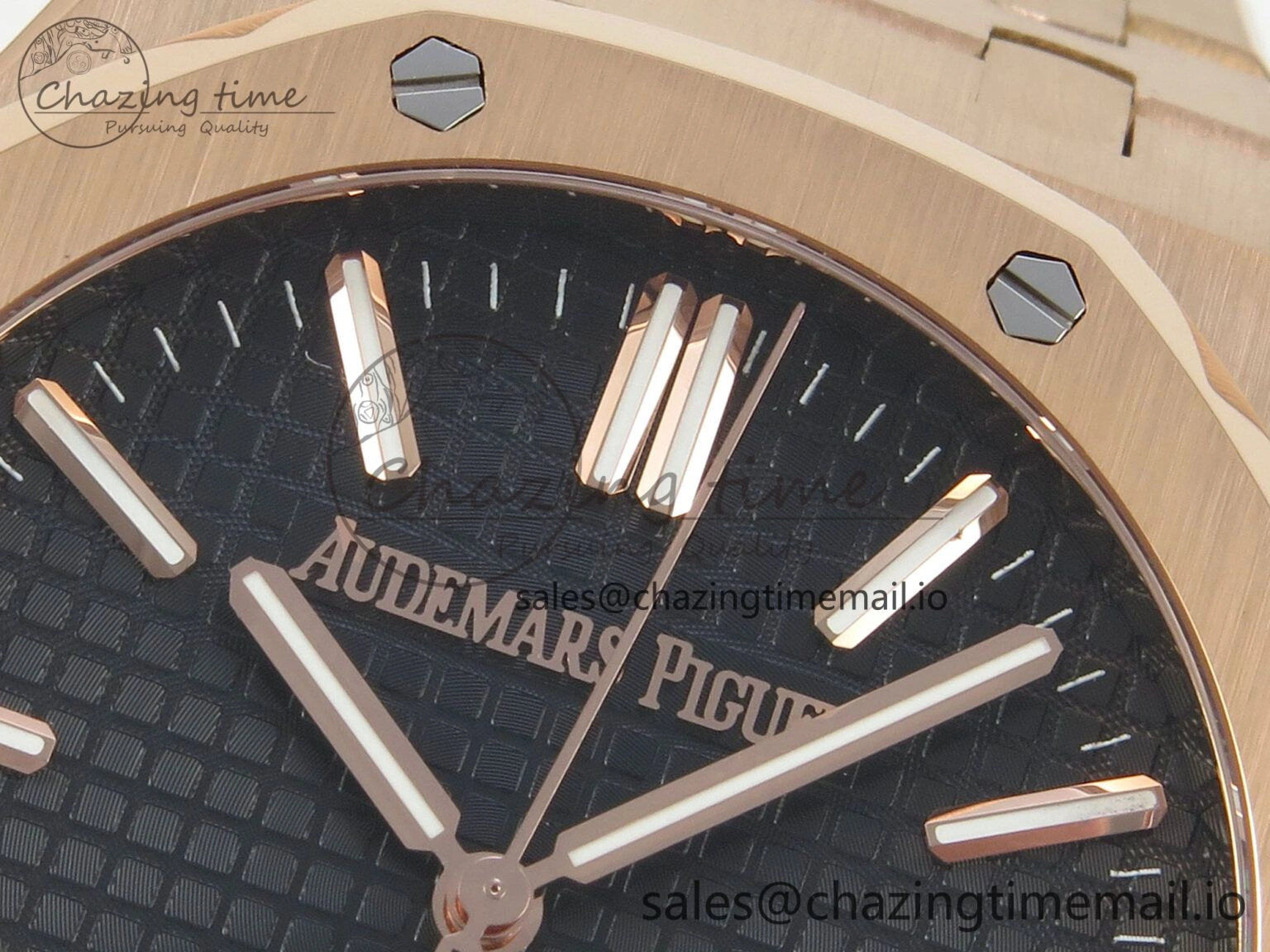 GoodFit Royal Oak 15510 RG TWSF Best Edition Black Textured Dial on RG Bracelet SA4302 Super Clone 4247