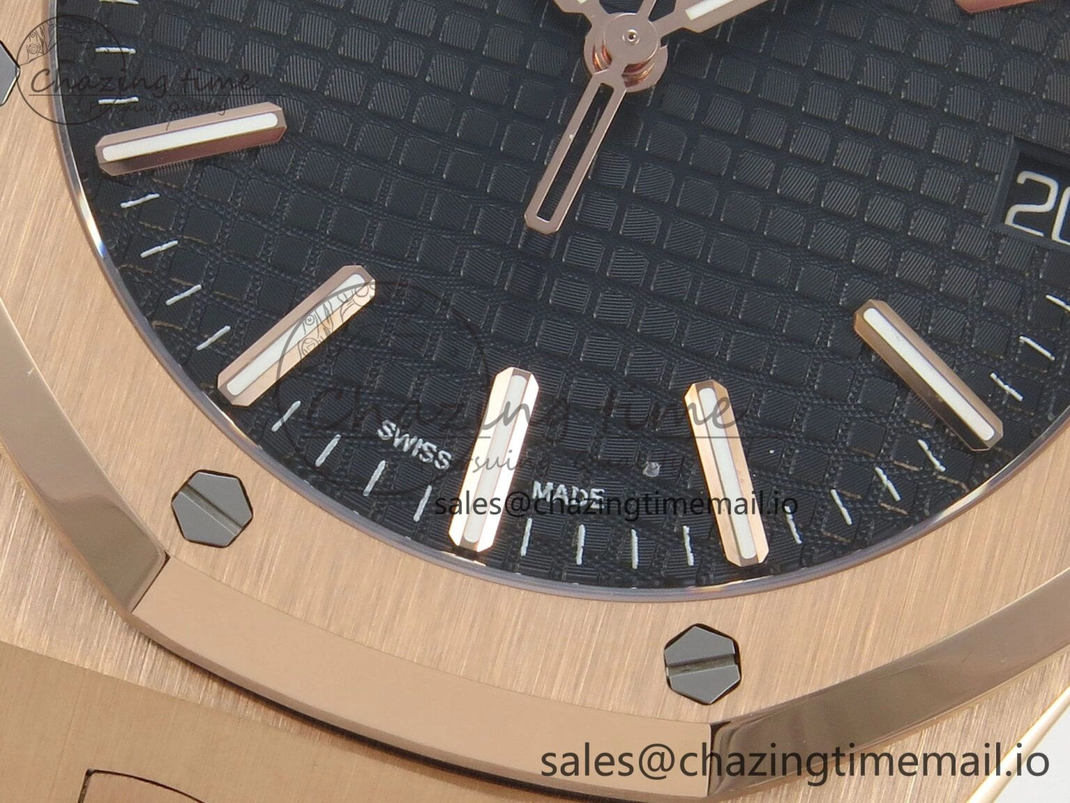 GoodFit Royal Oak 15510 RG TWSF Best Edition Black Textured Dial on RG Bracelet SA4302 Super Clone 4247