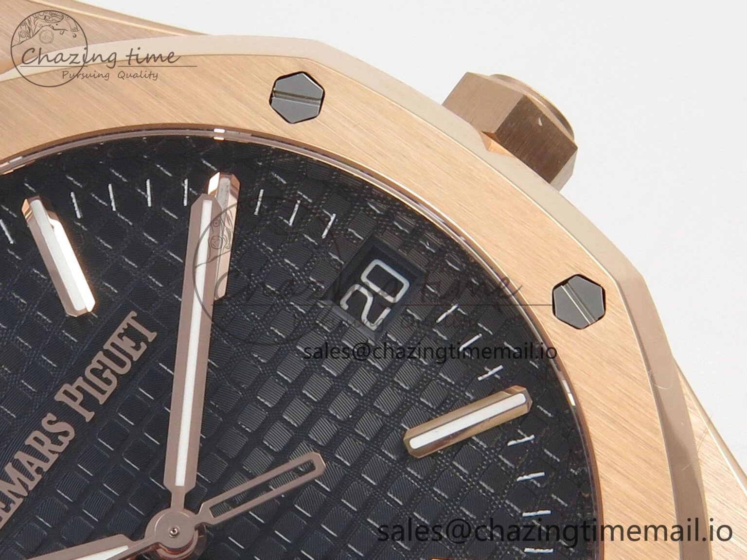GoodFit Royal Oak 15510 RG TWSF Best Edition Black Textured Dial on RG Bracelet SA4302 Super Clone 4247