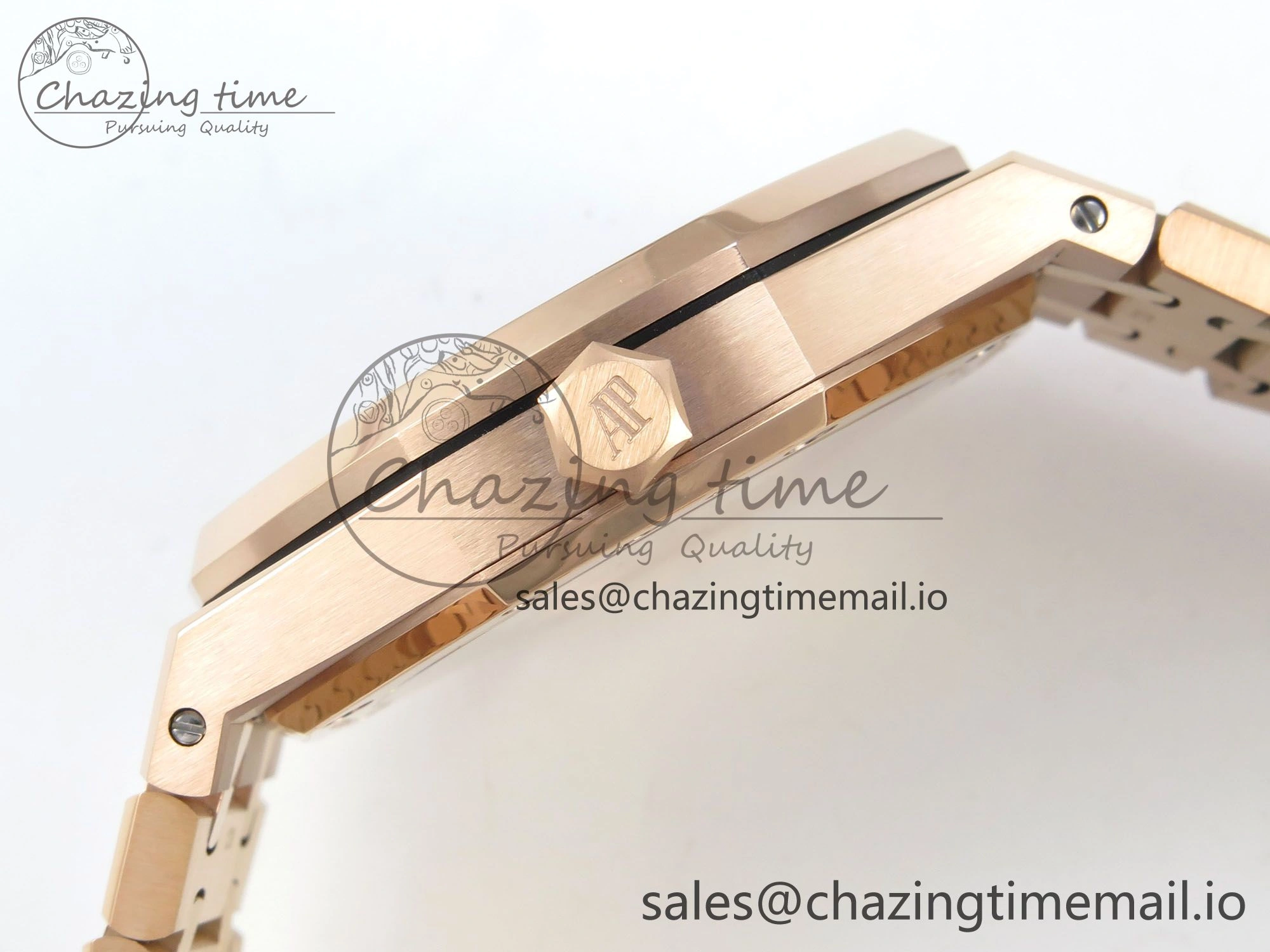 Durable Royal Oak 15510 RG TWSF Best Edition Blue Textured Dial on RG Bracelet SA4302 Super Clone 4245