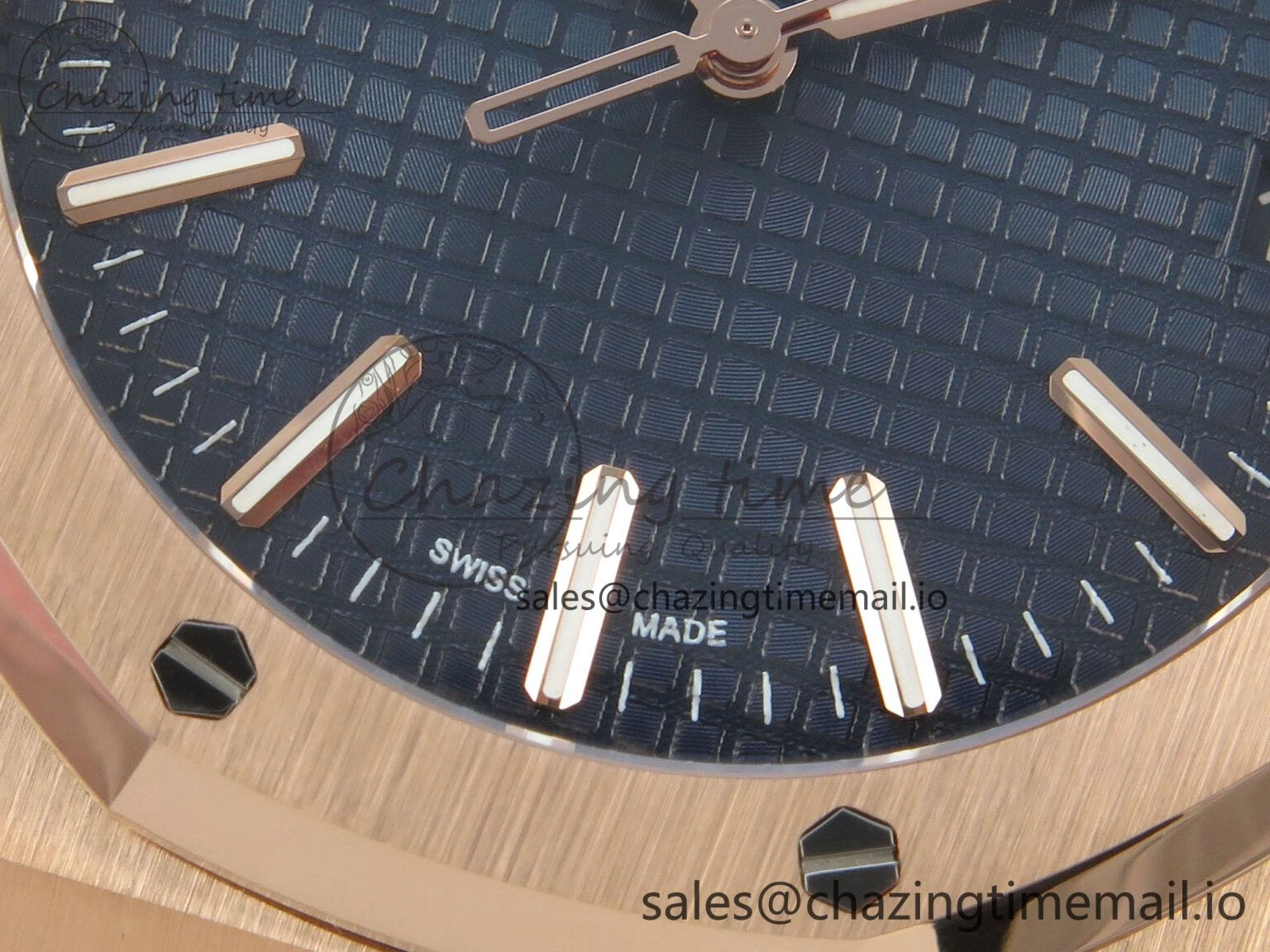 Durable Royal Oak 15510 RG TWSF Best Edition Blue Textured Dial on RG Bracelet SA4302 Super Clone 4245