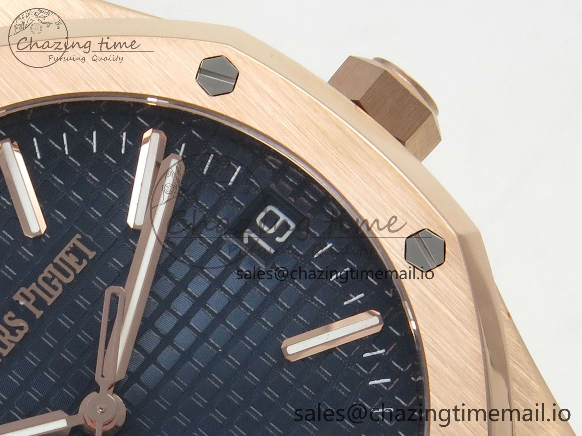 Durable Royal Oak 15510 RG TWSF Best Edition Blue Textured Dial on RG Bracelet SA4302 Super Clone 4245