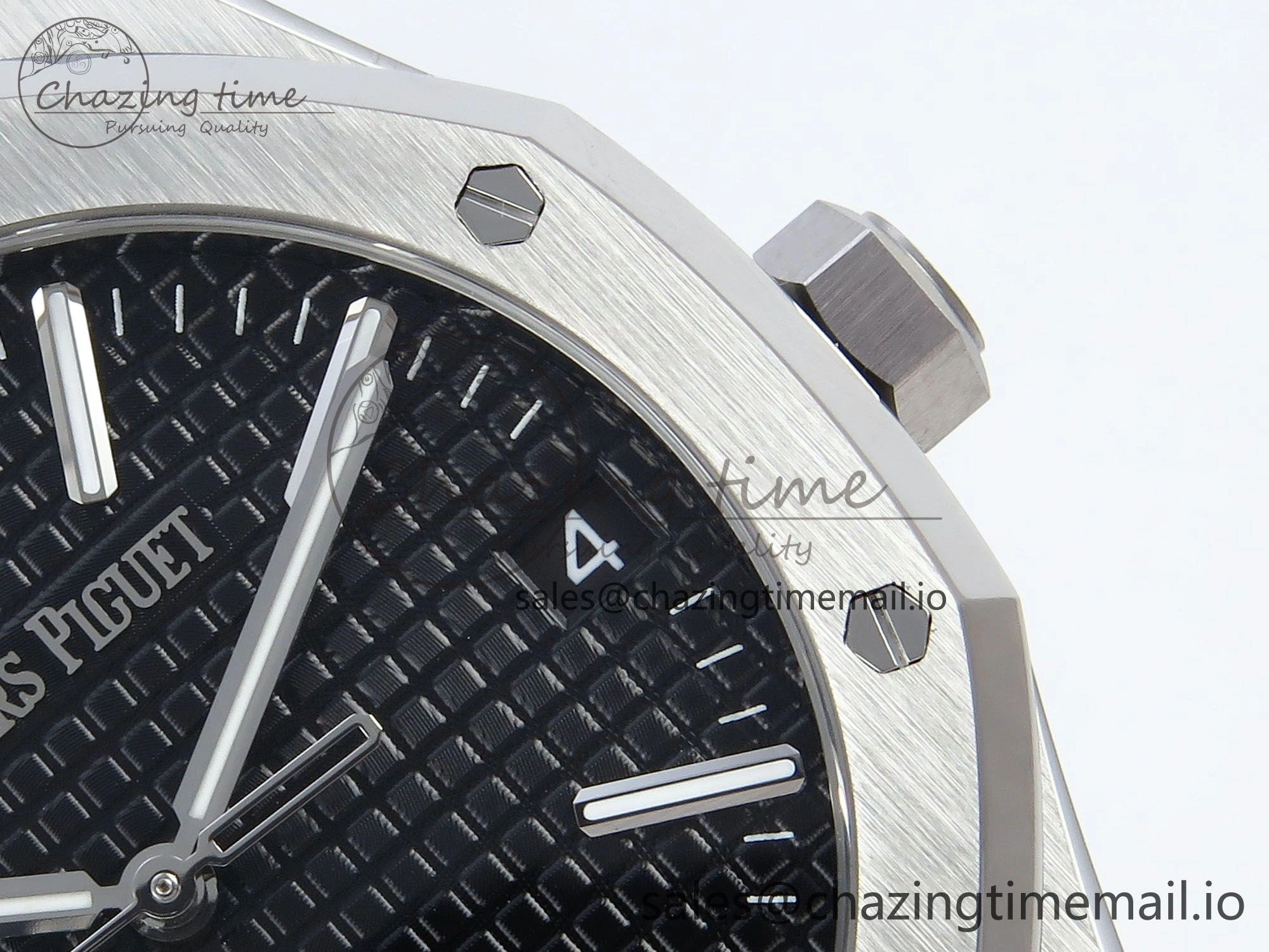 Royal Oak 15510 SS APSF 1:1 Best Edition Black Dial on SS Bracelet SA4302 Super Clone V2 (SW Dial) Sophisticated 4286