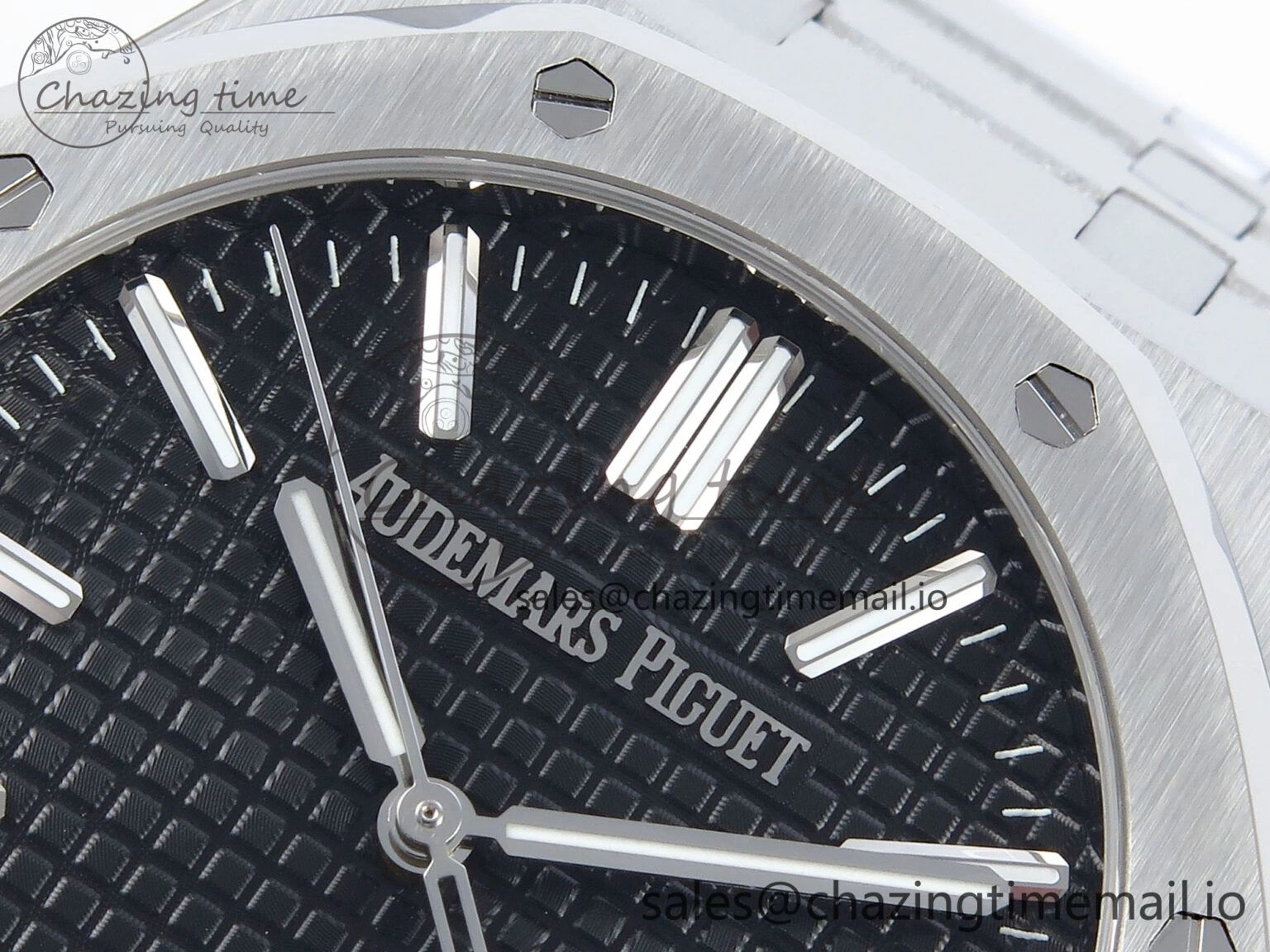 Royal Oak 15510 SS APSF 1:1 Best Edition Black Dial on SS Bracelet SA4302 Super Clone V2 (SW Dial) Sophisticated 4286