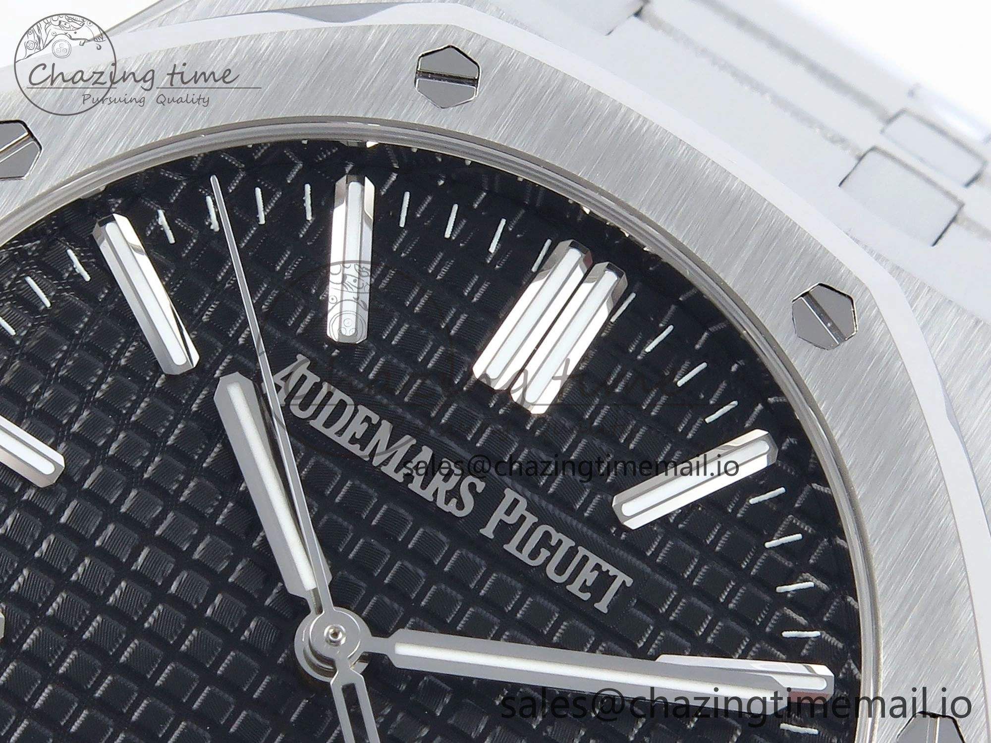Royal Oak 15510 SS APSF 1:1 Best Edition Black Dial on SS Bracelet SA4302 Super Clone V2 (SW Dial) Sophisticated 4286