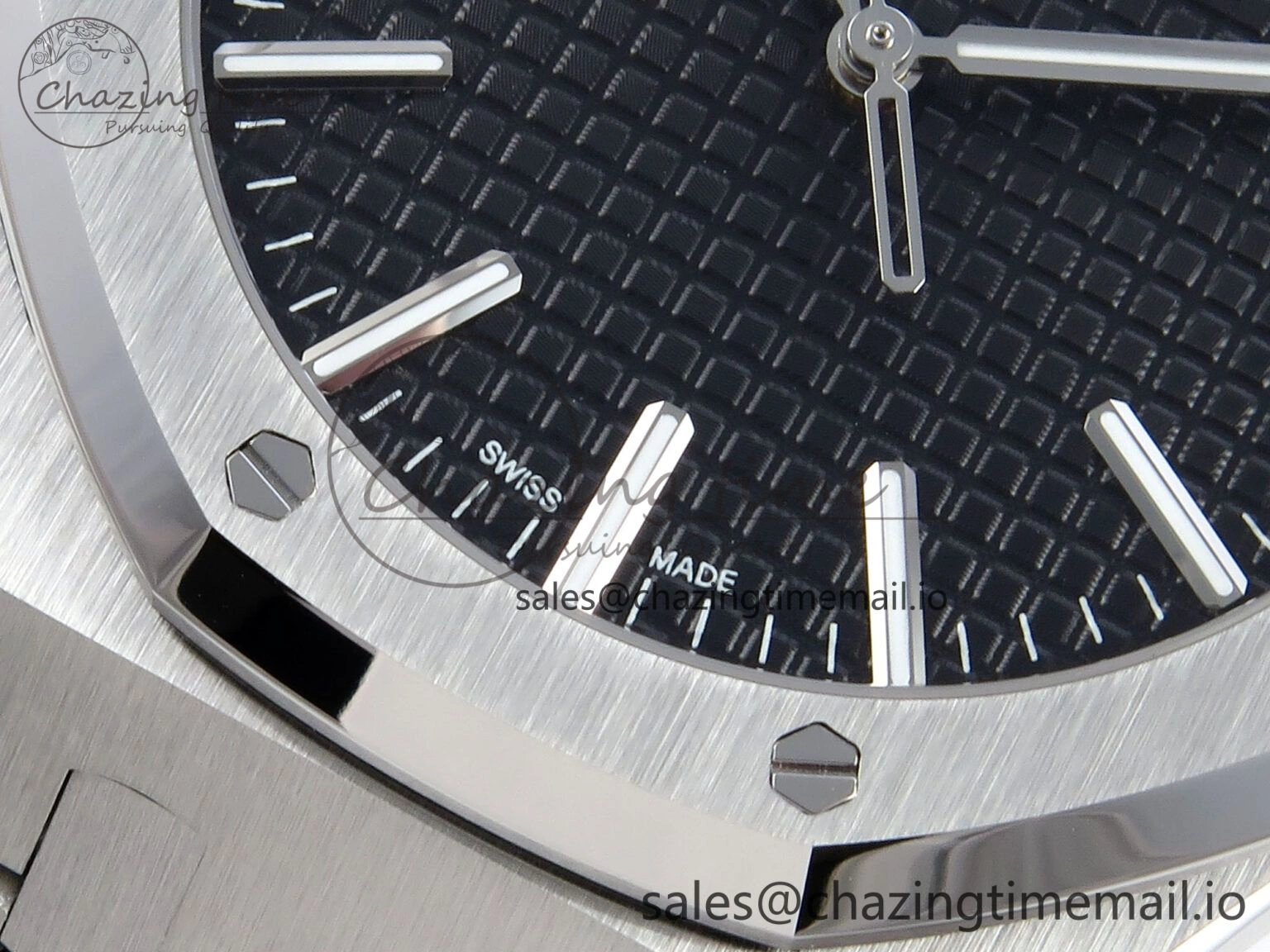 Royal Oak 15510 SS APSF 1:1 Best Edition Black Dial on SS Bracelet SA4302 Super Clone V2 (SW Dial) Sophisticated 4286