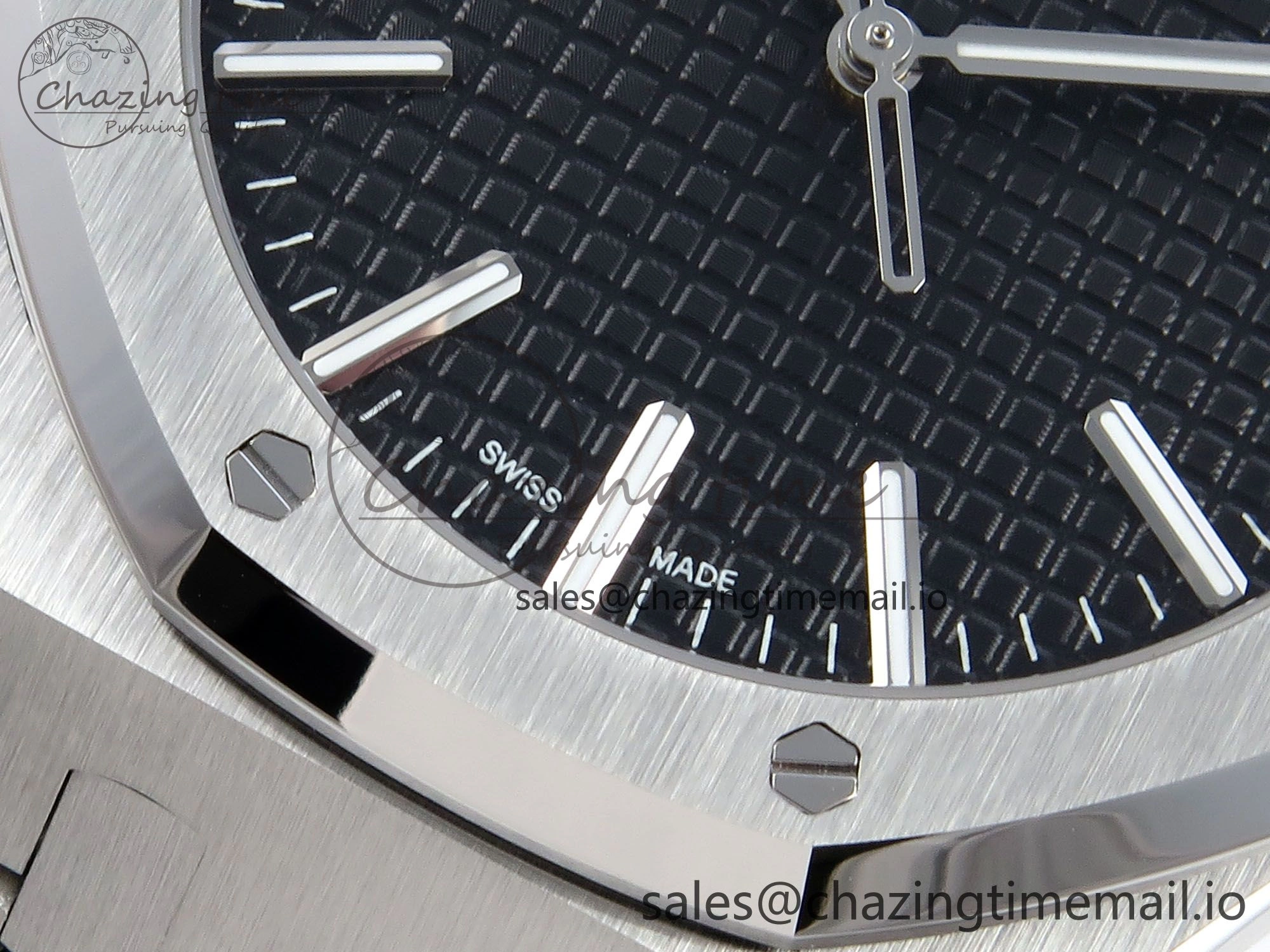 Royal Oak 15510 SS APSF 1:1 Best Edition Black Dial on SS Bracelet SA4302 Super Clone V2 (SW Dial) Sophisticated 4286