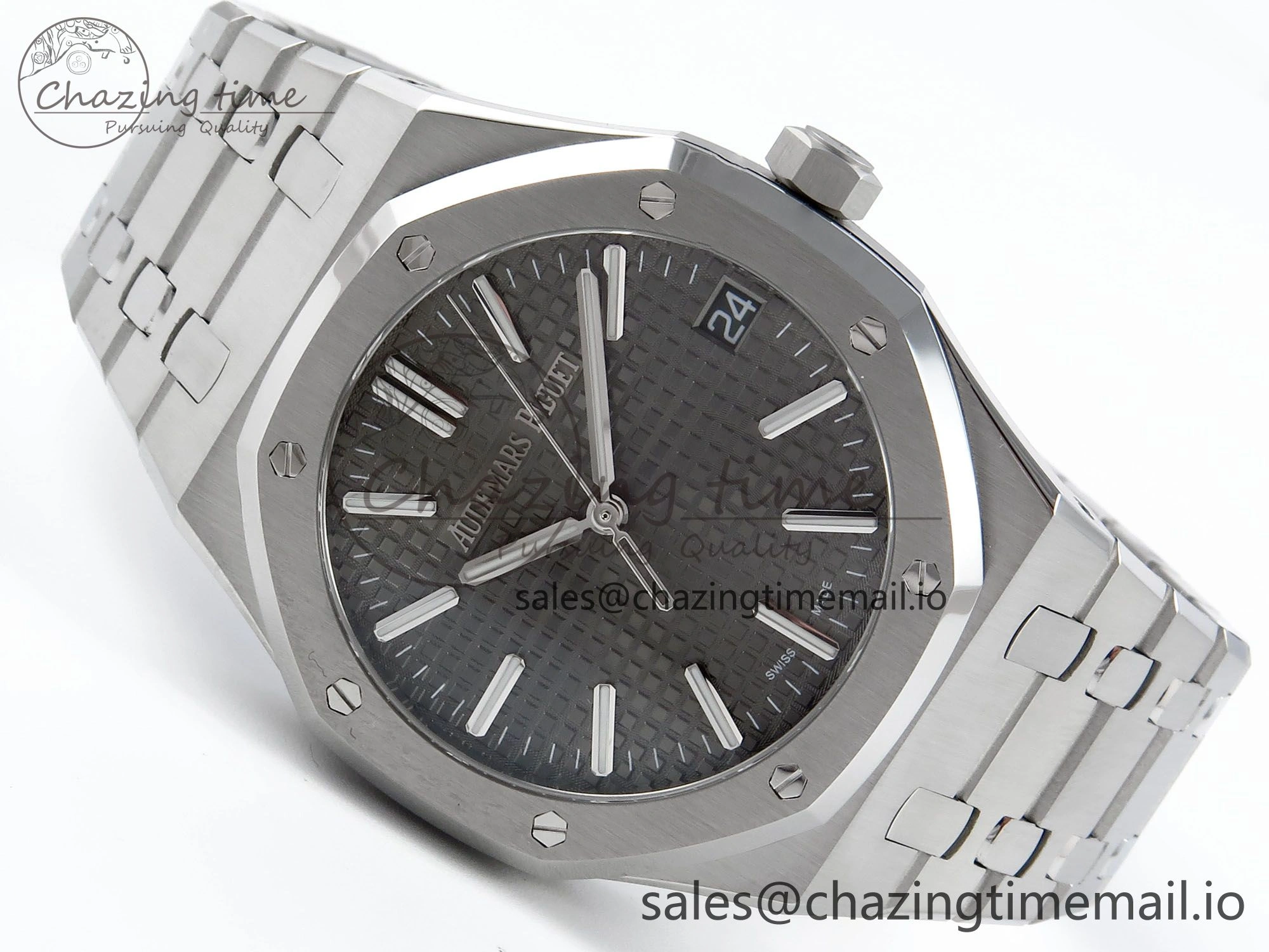 Royal Oak 15510 SS APSF 1:1 Best Edition Gray Dial on SS Bracelet SA4302 Super Clone V2 (SW Dial) UrbanStyle 4289