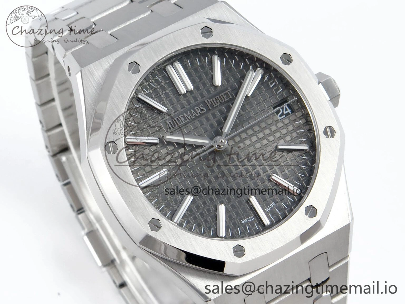 Royal Oak 15510 SS APSF 1:1 Best Edition Gray Dial on SS Bracelet SA4302 Super Clone V2 (SW Dial) UrbanStyle 4289