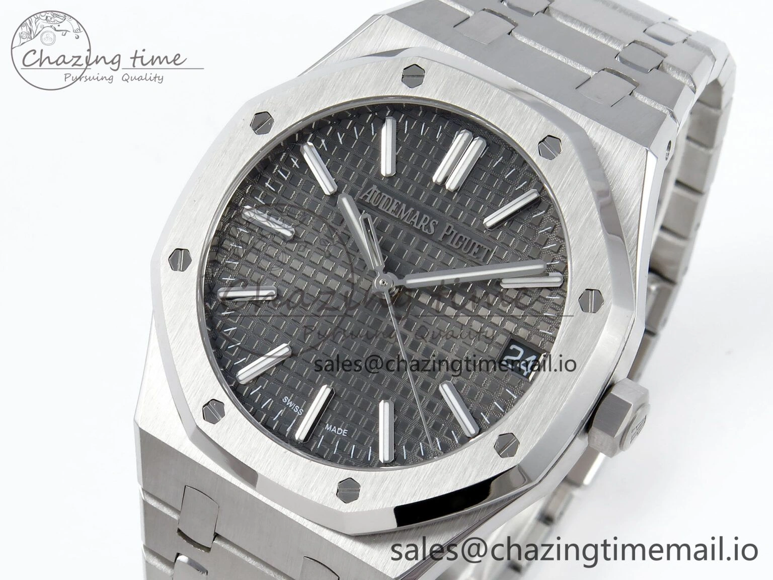 Royal Oak 15510 SS APSF 1:1 Best Edition Gray Dial on SS Bracelet SA4302 Super Clone V2 (SW Dial) UrbanStyle 4289