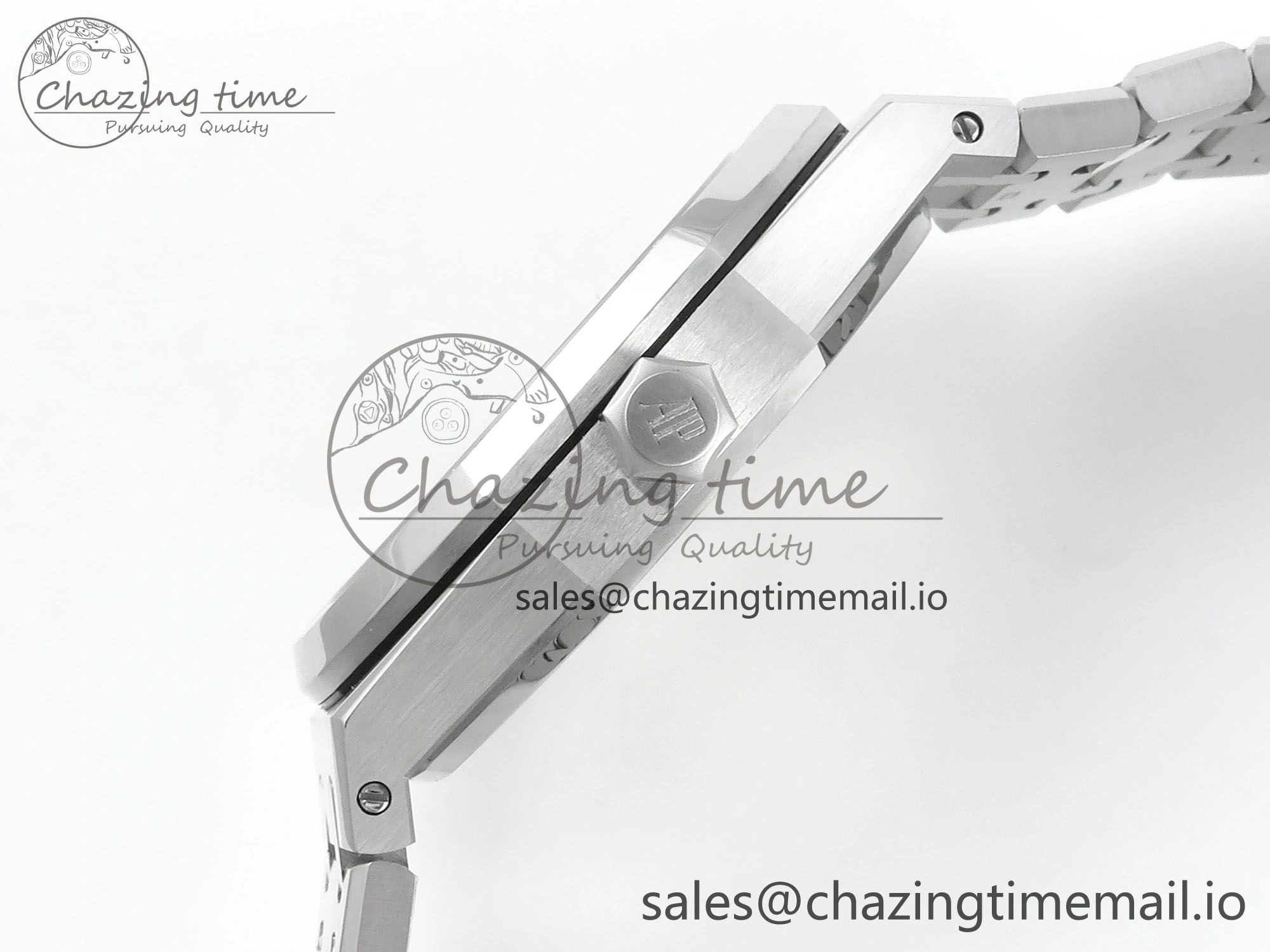 Royal Oak 15510 SS APSF 1:1 Best Edition Green Dial on SS Bracelet SA4302 Super Clone V2 (SW Dial) HighPerformance 4297