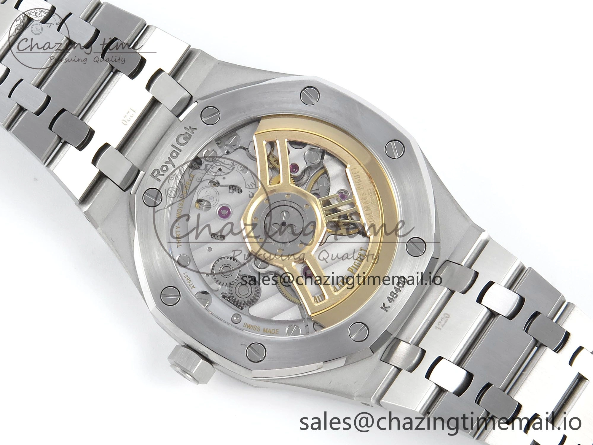 Royal Oak 15510 SS APSF 1:1 Best Edition Green Dial on SS Bracelet SA4302 Super Clone V2 (SW Dial) HighPerformance 4297