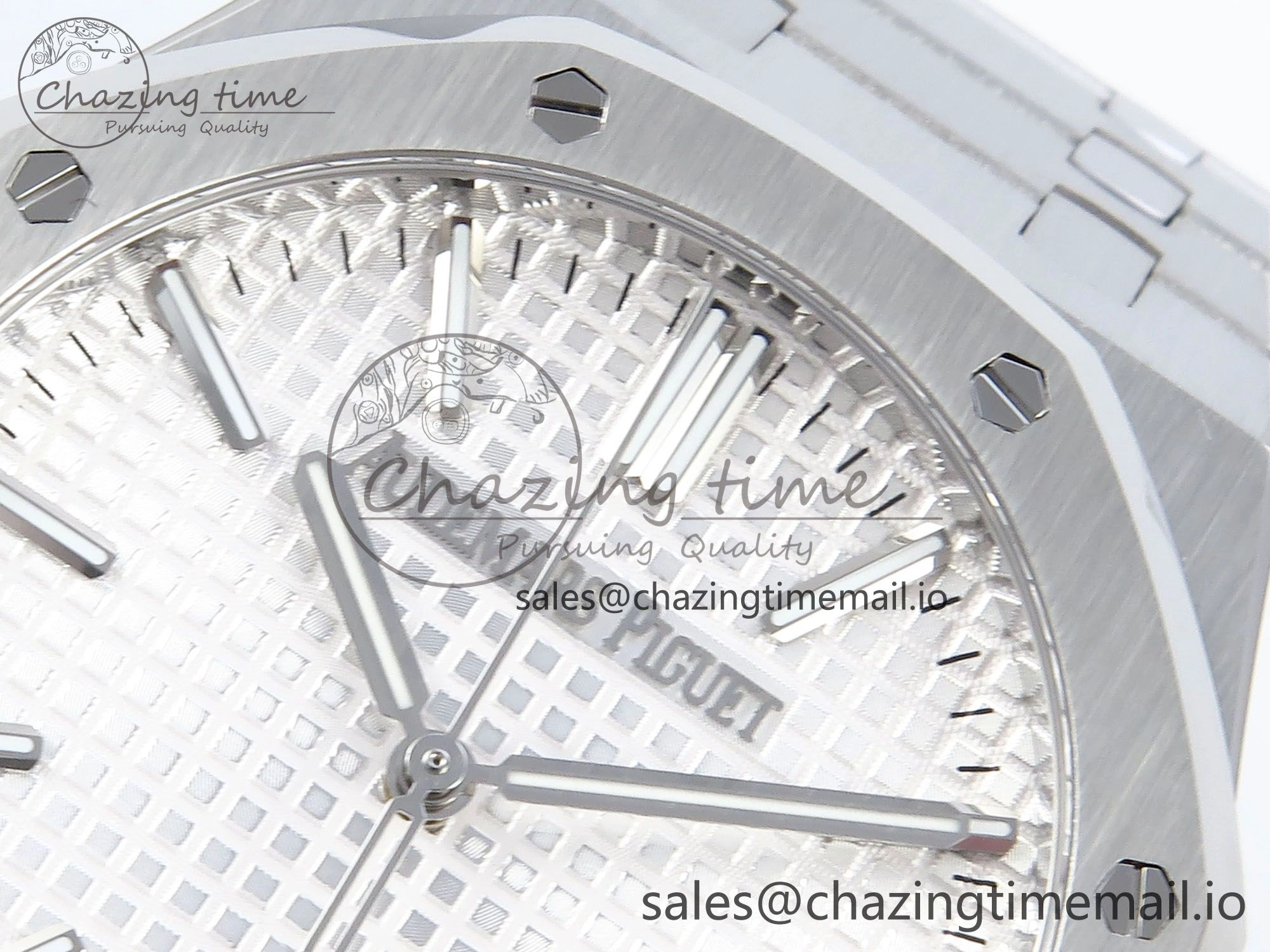 Royal Oak 15510 SS APSF 1:1 Best Edition White Dial on SS Bracelet SA4302 Super Clone V2 (SW Dial) MoistureWicking 4287