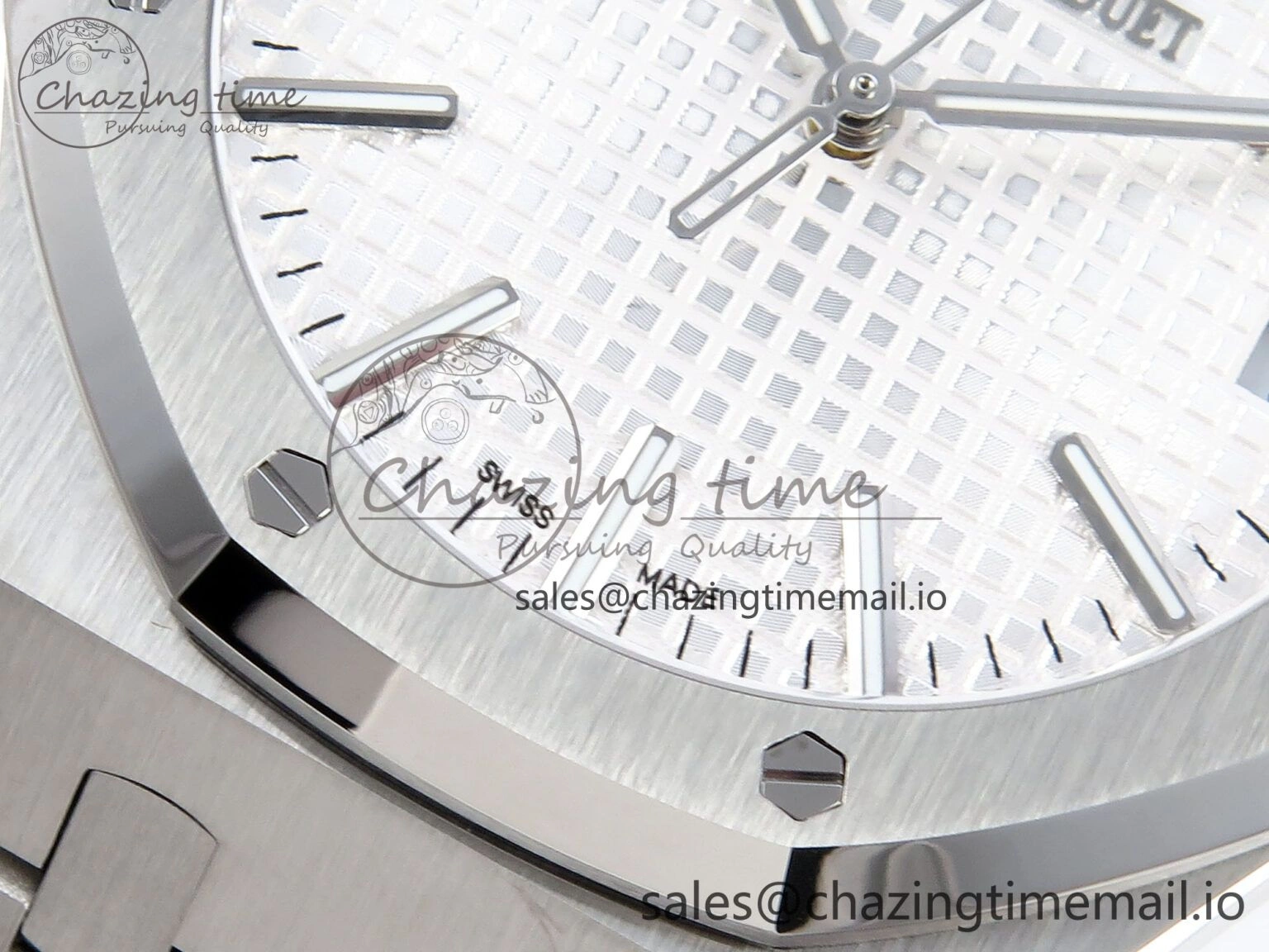 Royal Oak 15510 SS APSF 1:1 Best Edition White Dial on SS Bracelet SA4302 Super Clone V2 (SW Dial) MoistureWicking 4287