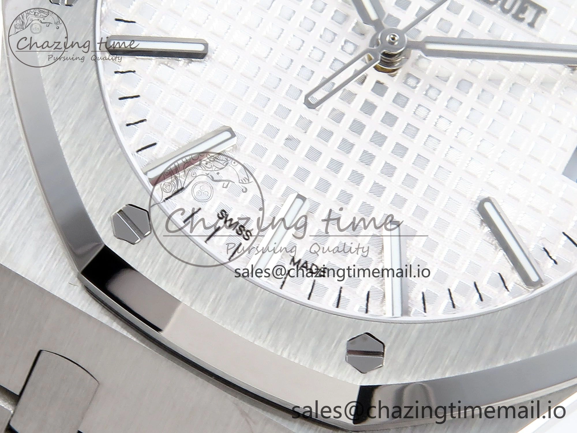 Royal Oak 15510 SS APSF 1:1 Best Edition White Dial on SS Bracelet SA4302 Super Clone V2 (SW Dial) MoistureWicking 4287