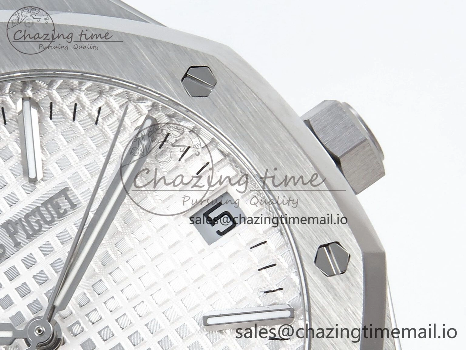 Royal Oak 15510 SS APSF 1:1 Best Edition White Dial on SS Bracelet SA4302 Super Clone V2 (SW Dial) MoistureWicking 4287