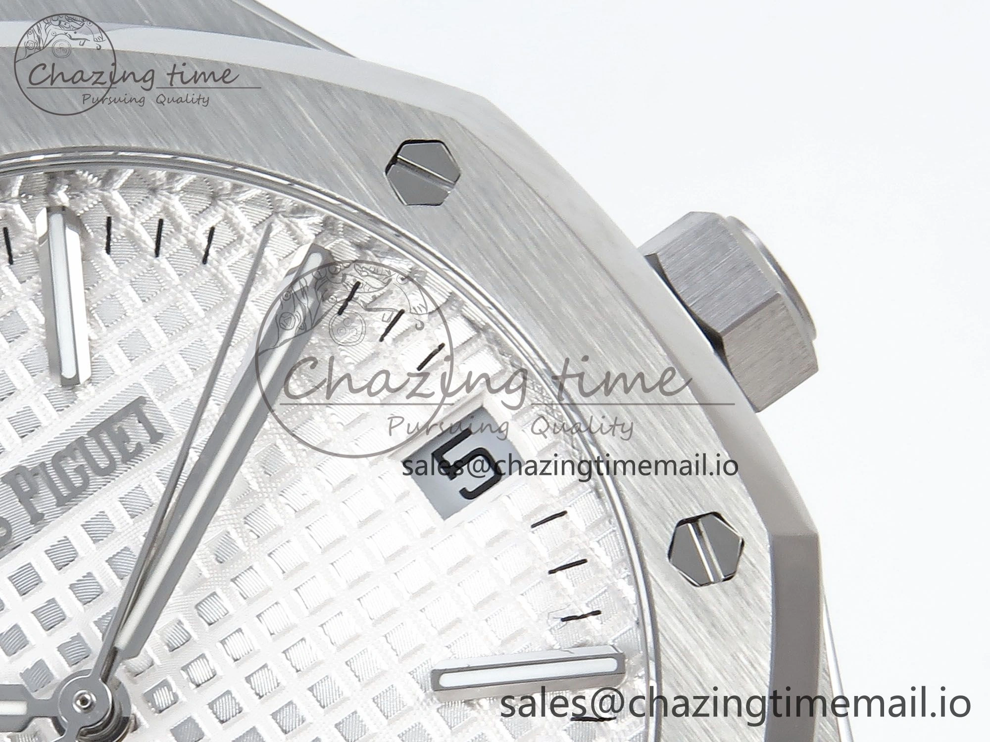 Royal Oak 15510 SS APSF 1:1 Best Edition White Dial on SS Bracelet SA4302 Super Clone V2 (SW Dial) MoistureWicking 4287