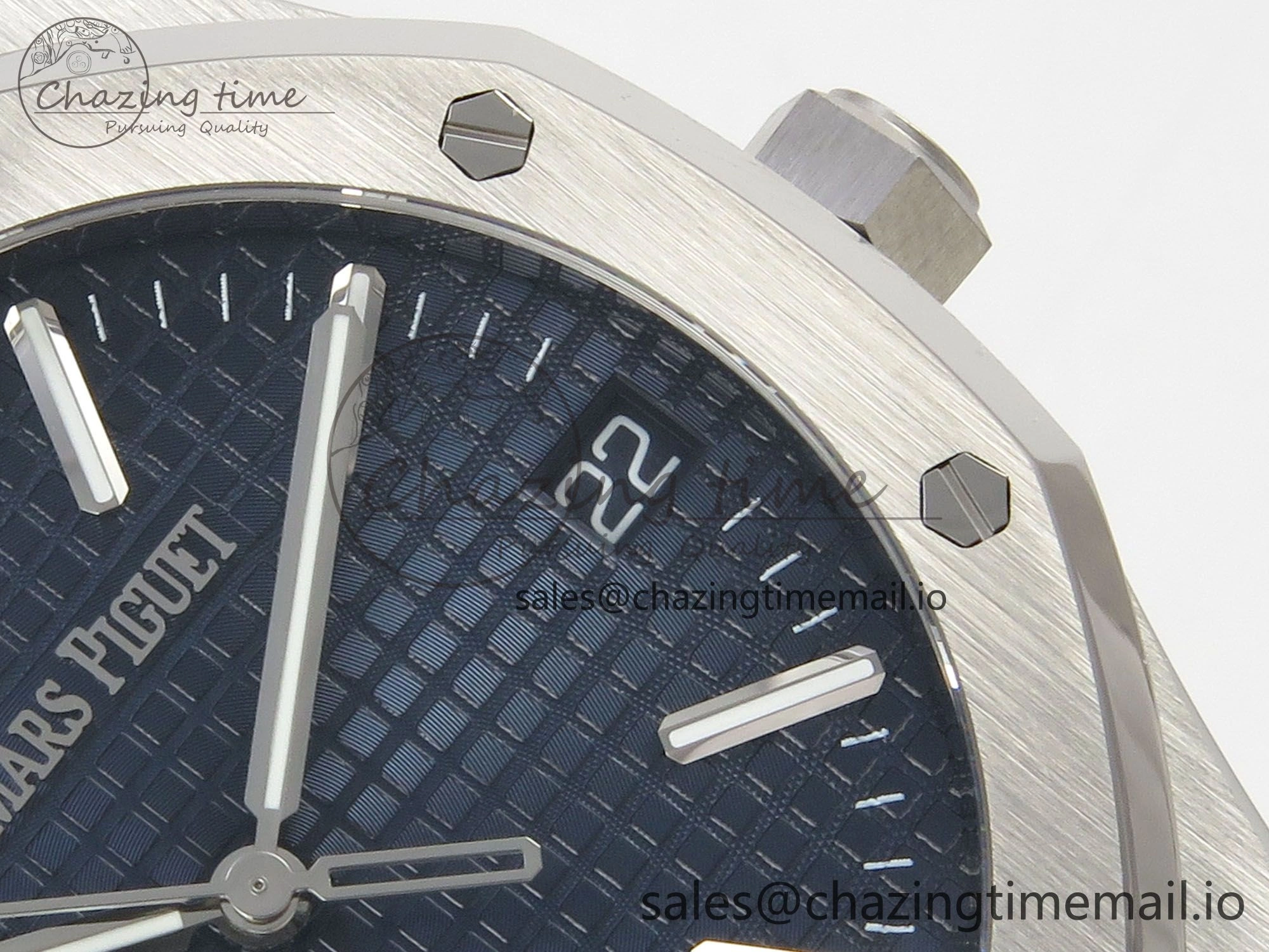 Royal Oak 15510 SS TWSF Best Edition Blue Textured Dial on SS Bracelet SA4302 Super Clone StreetReady 4250
