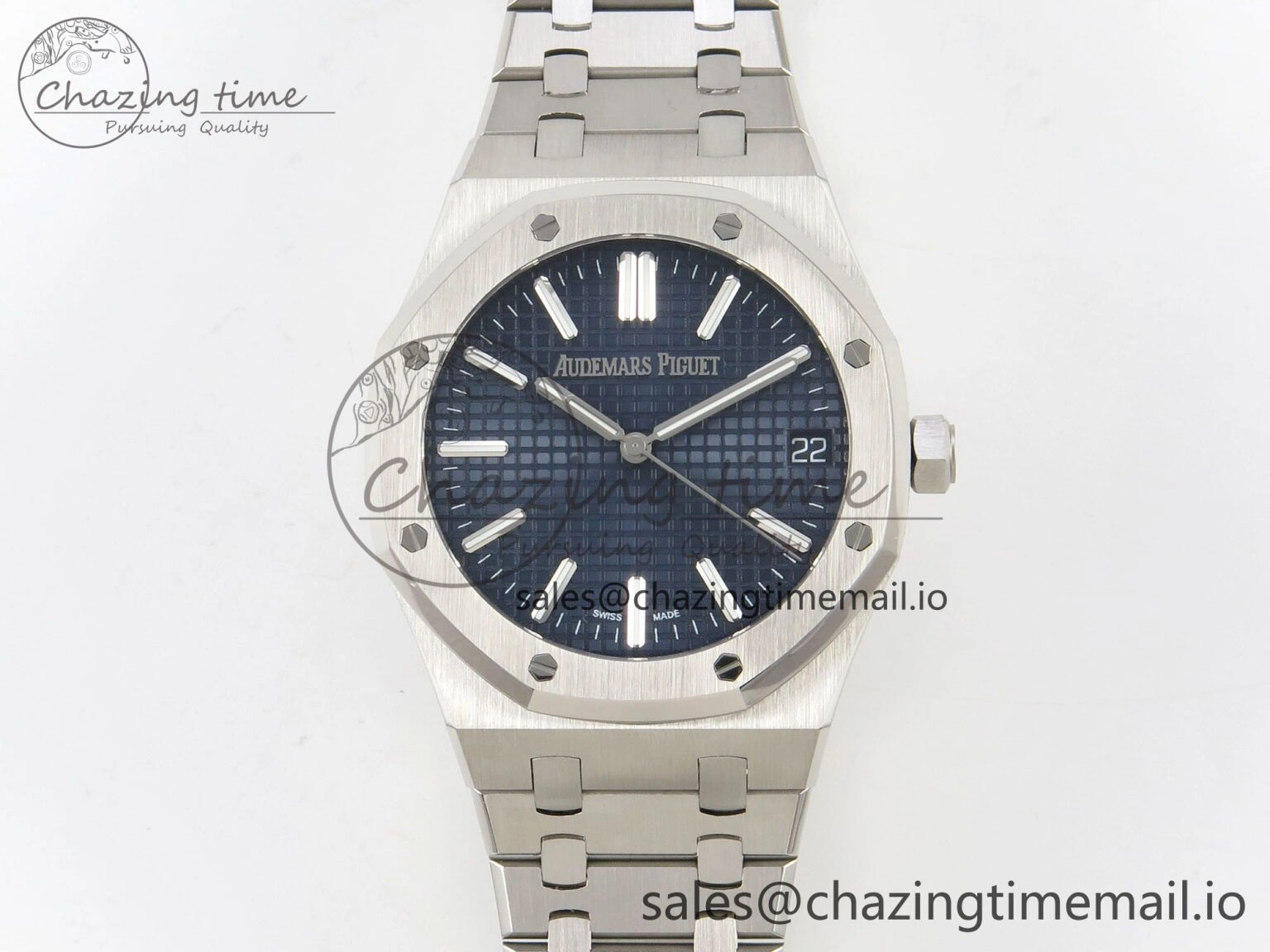 Royal Oak 15510 SS TWSF Best Edition Blue Textured Dial on SS Bracelet SA4302 Super Clone StreetReady 4250