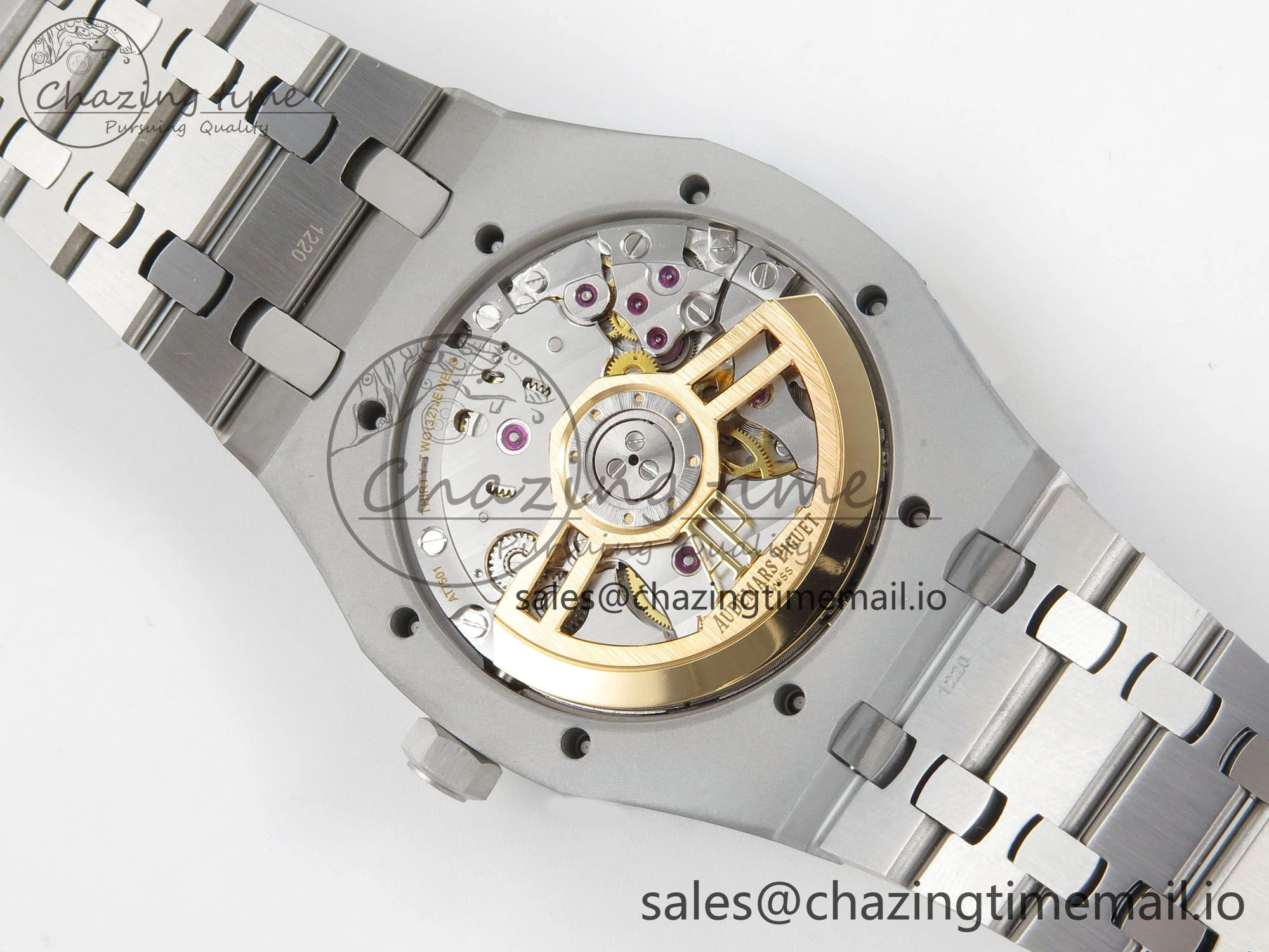 GoAnywhere Royal Oak 15510 SS TWSF Best Edition Gray Textured Dial on SS Bracelet SA4302 Super Clone 4246
