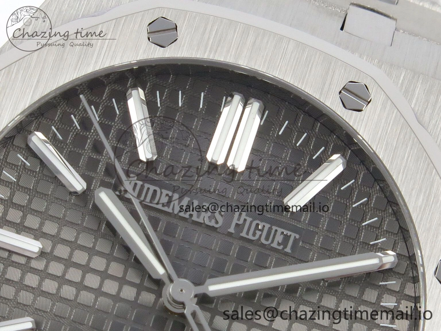 GoAnywhere Royal Oak 15510 SS TWSF Best Edition Gray Textured Dial on SS Bracelet SA4302 Super Clone 4246