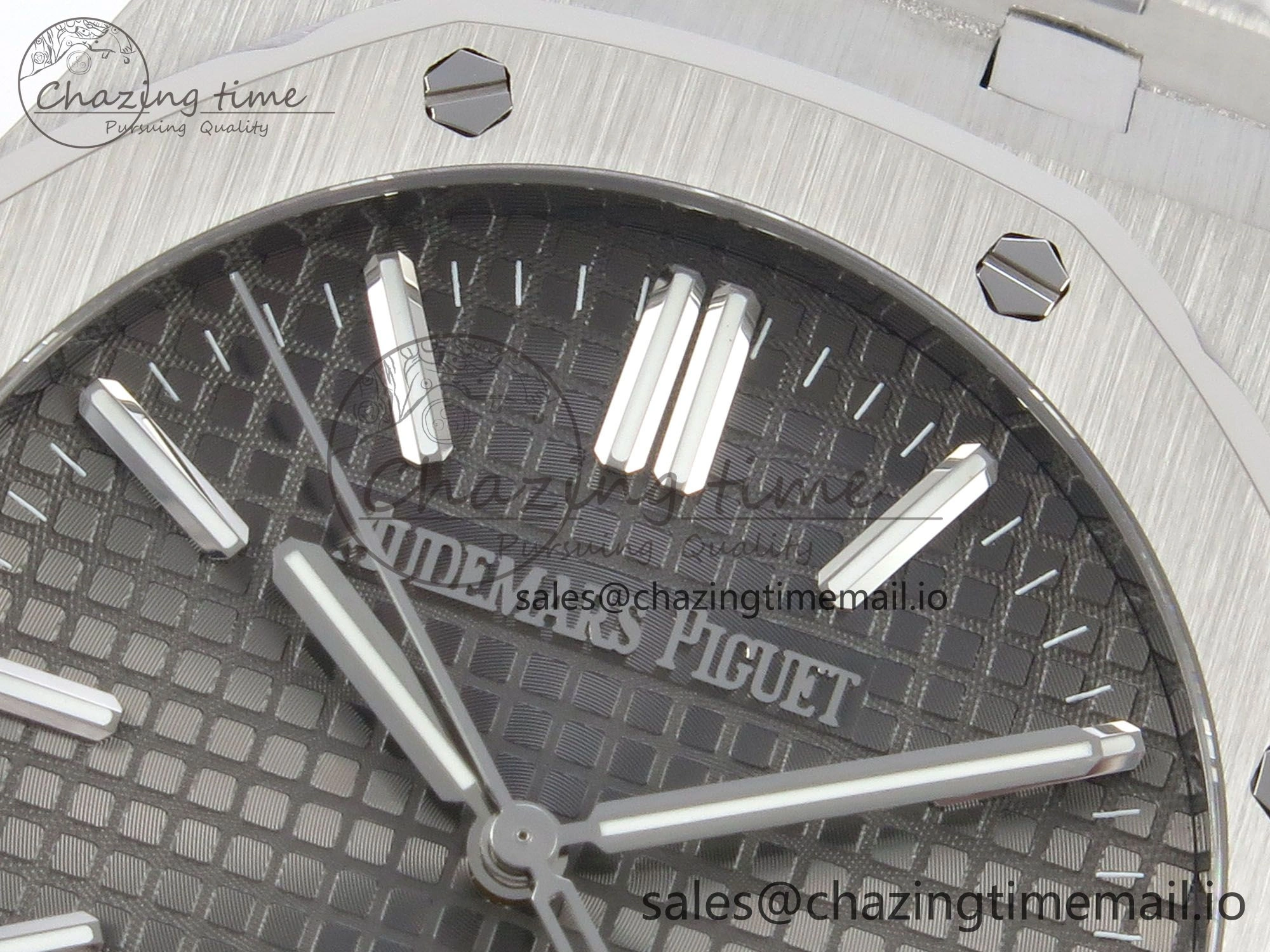 GoAnywhere Royal Oak 15510 SS TWSF Best Edition Gray Textured Dial on SS Bracelet SA4302 Super Clone 4246