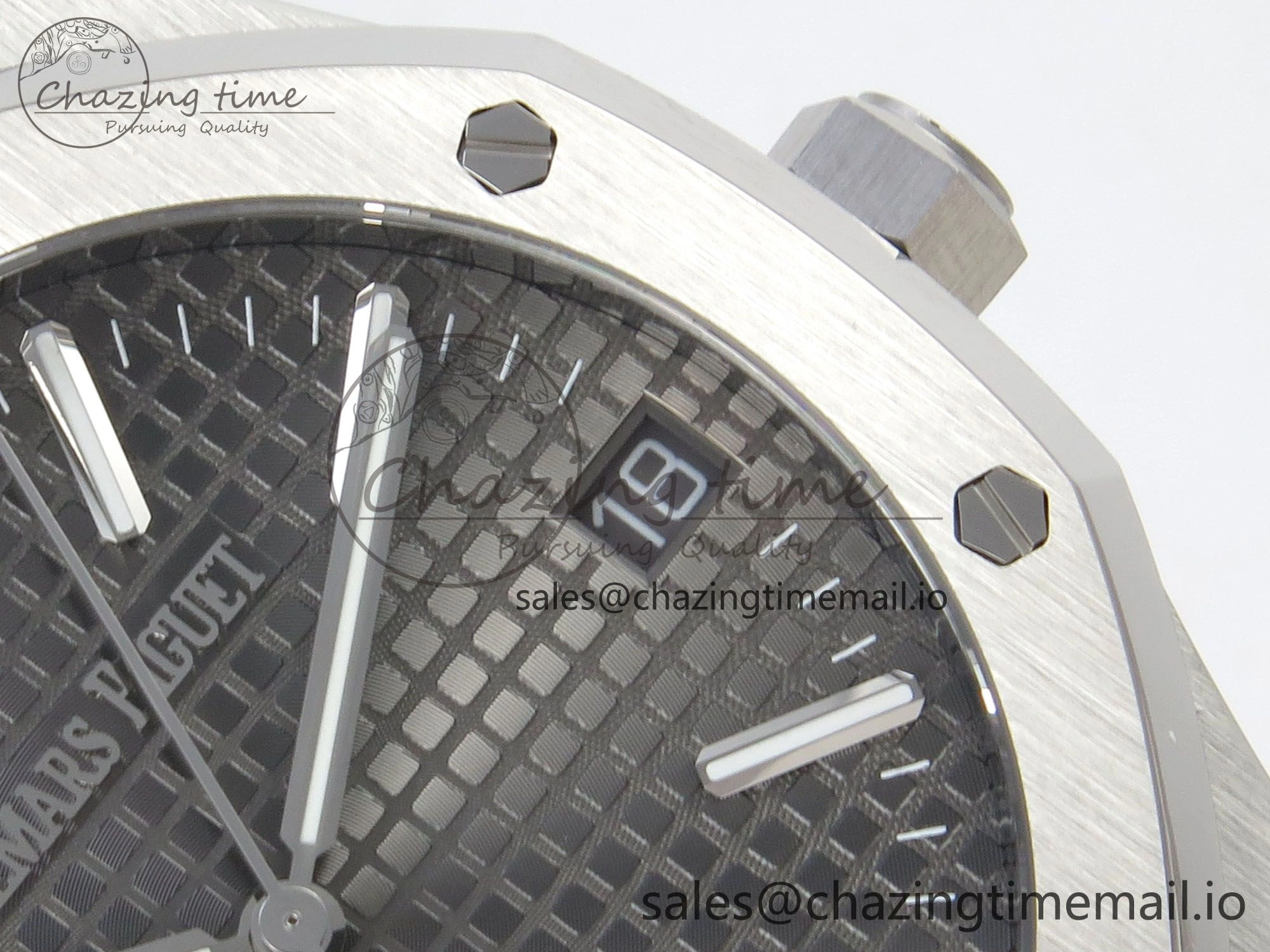 GoAnywhere Royal Oak 15510 SS TWSF Best Edition Gray Textured Dial on SS Bracelet SA4302 Super Clone 4246